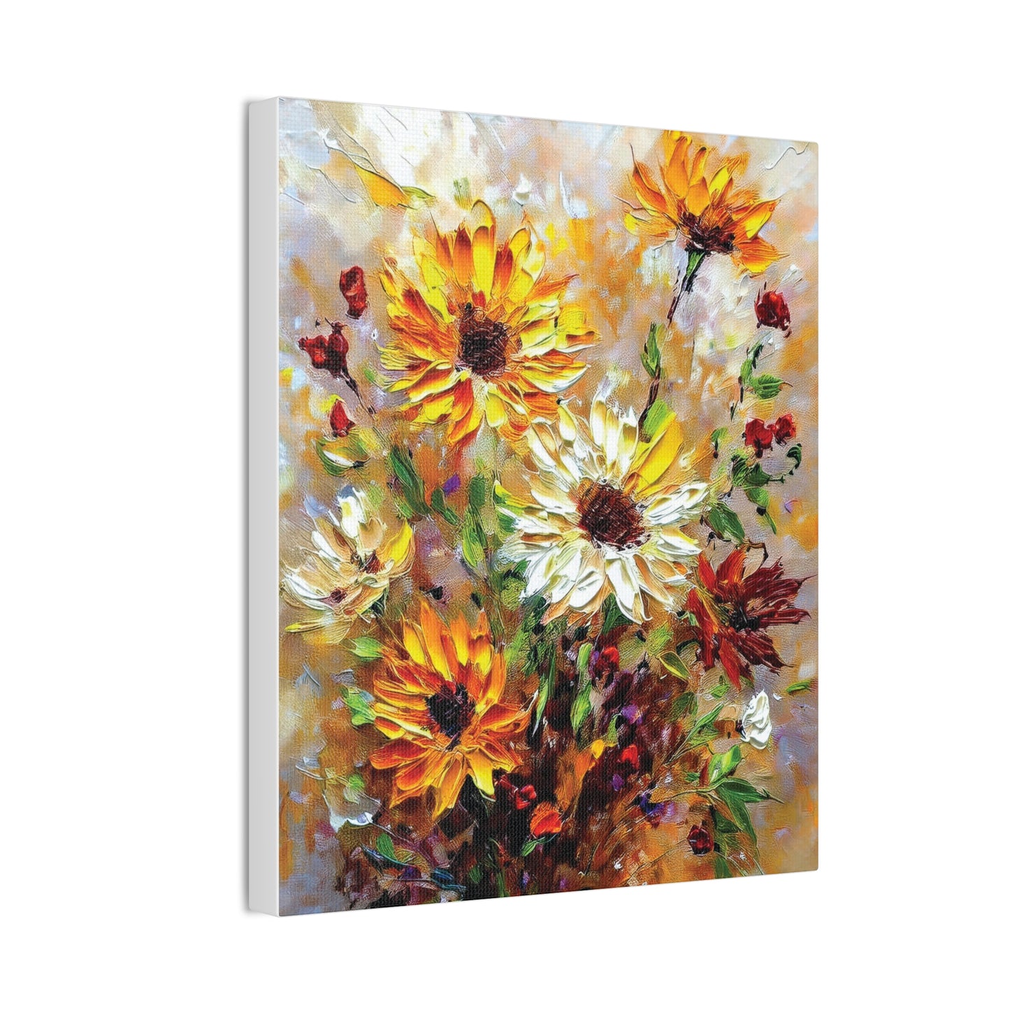 Floral Canvas Art Print, Vibrant Flower Wall Decor, Home Decoration, Gift for Garden Lovers, Brighten Your Space