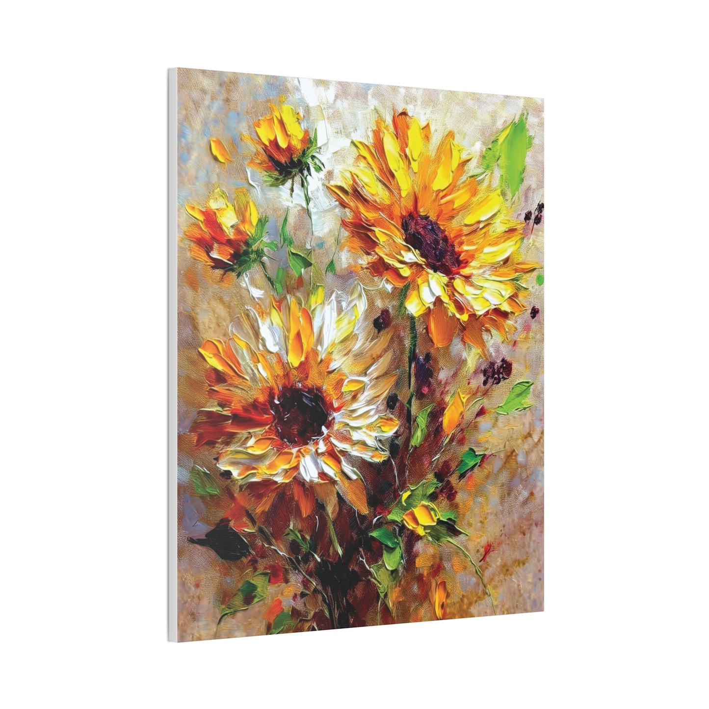 Vibrant Floral Canvas Art Print, Sunflower Wall Decor, Home Office Decoration, Gift for Nature Lovers, Brighten Your Space