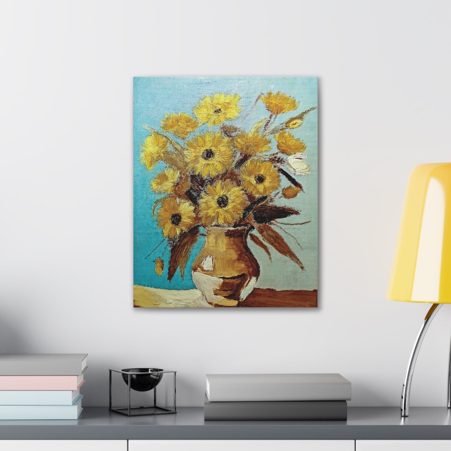 Sunflower Canvas Wall Art, Vibrant Flower Painting, Home Decor, Art for Living Room, Gift for Art Lovers, Floral Artwork