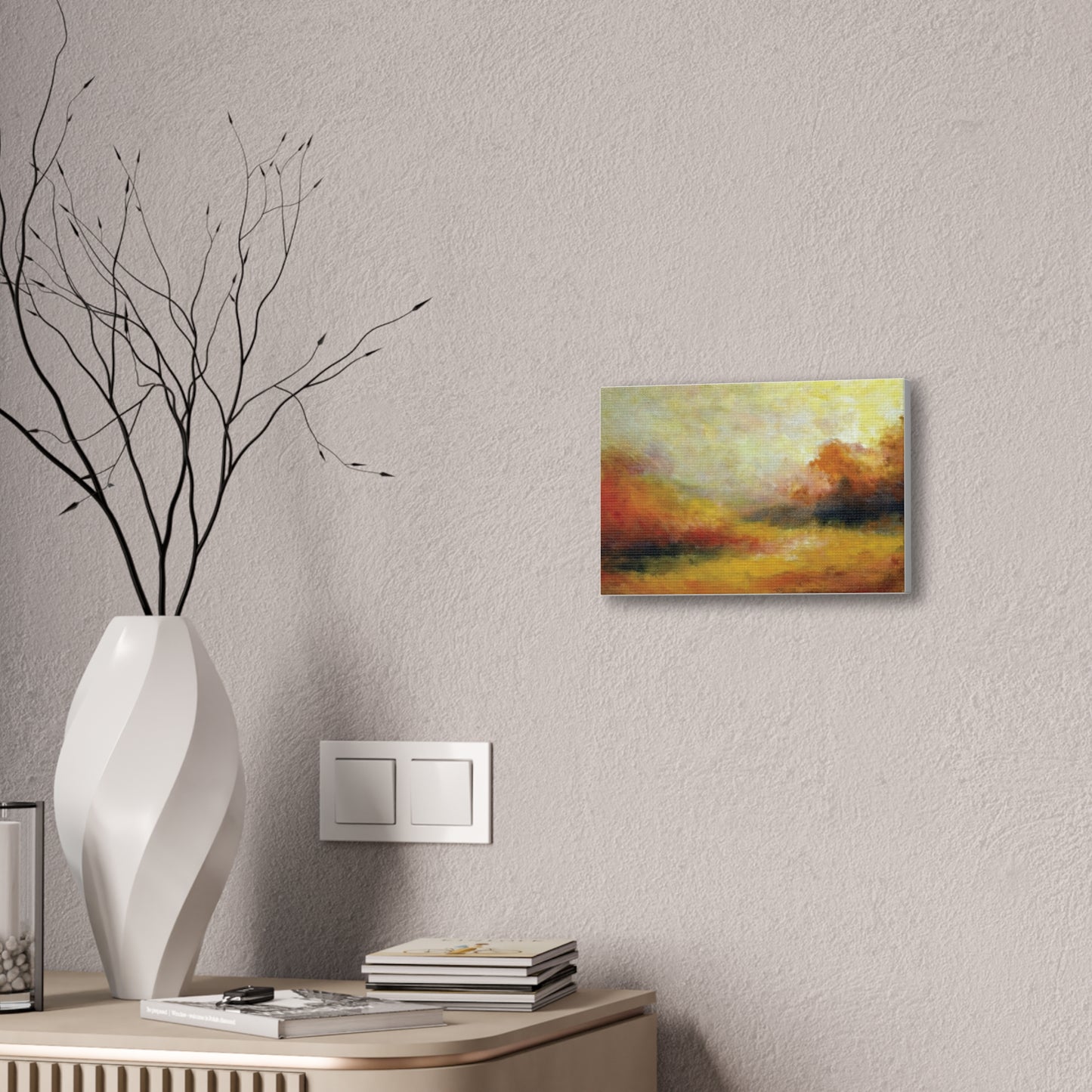 Vibrant Canvas Art Print, Stretched Wall Decor for Living Room, Abstract Landscape Artwork, Home Decoration, Gift for Art Lovers