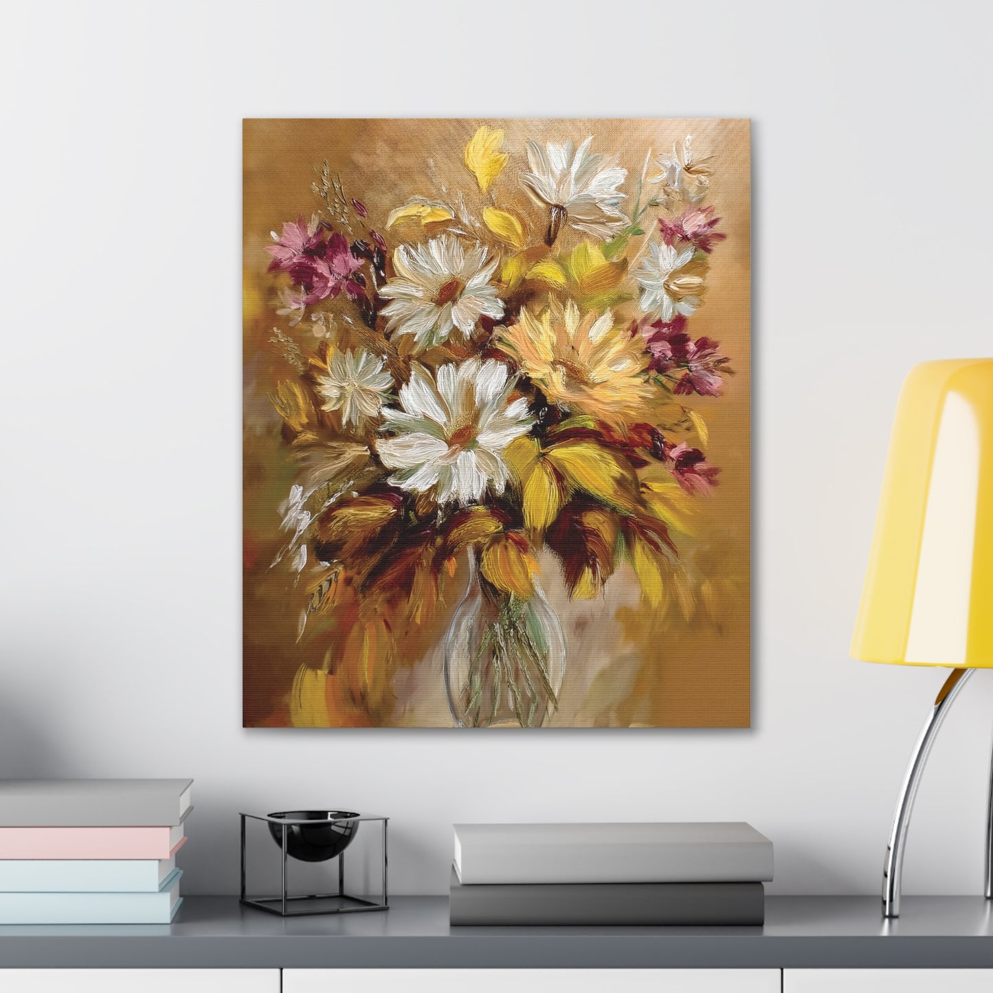 Floral Canvas Art Print, Vivid Flower Painting, Home Decor, Wall Art, Gift for Nature Lovers, Rustic Decor, Mother's Day, Birthday