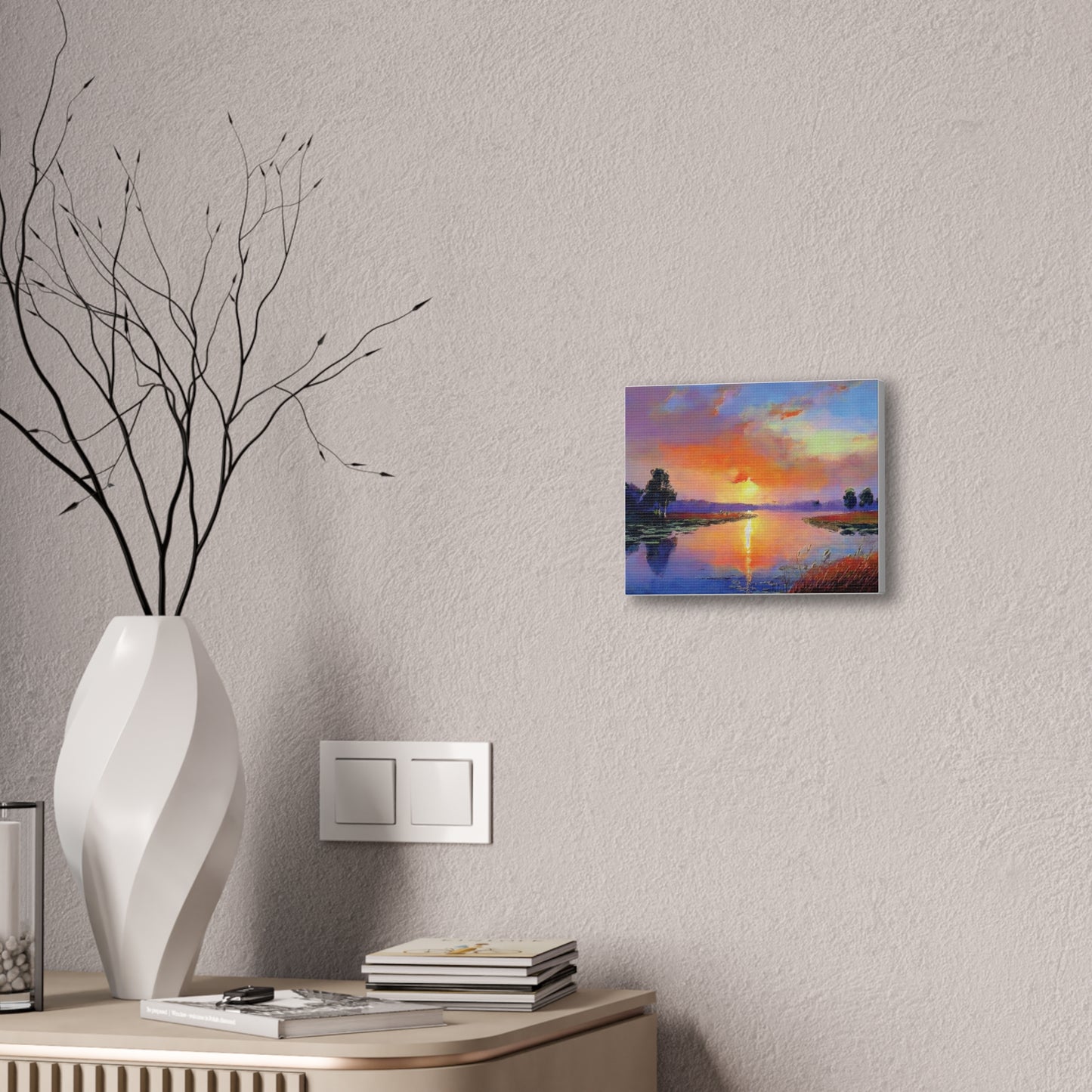 Serene Sunset Canvas Art, Landscape Wall Decor, Nature Lover Gift, Home Wall Art, Tranquil Landscape Painting