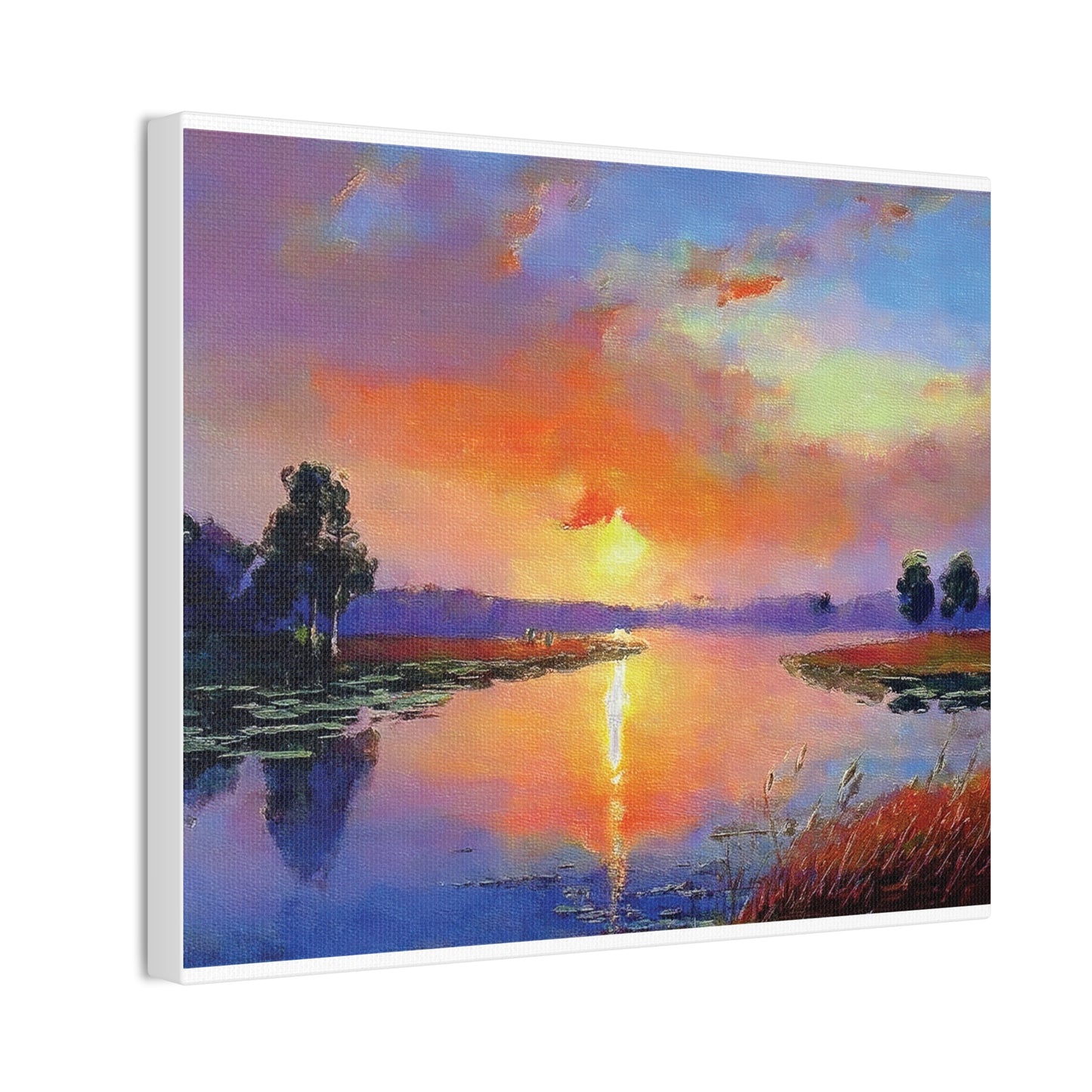 Serene Sunset Canvas Art, Landscape Wall Decor, Nature Lover Gift, Home Wall Art, Tranquil Landscape Painting