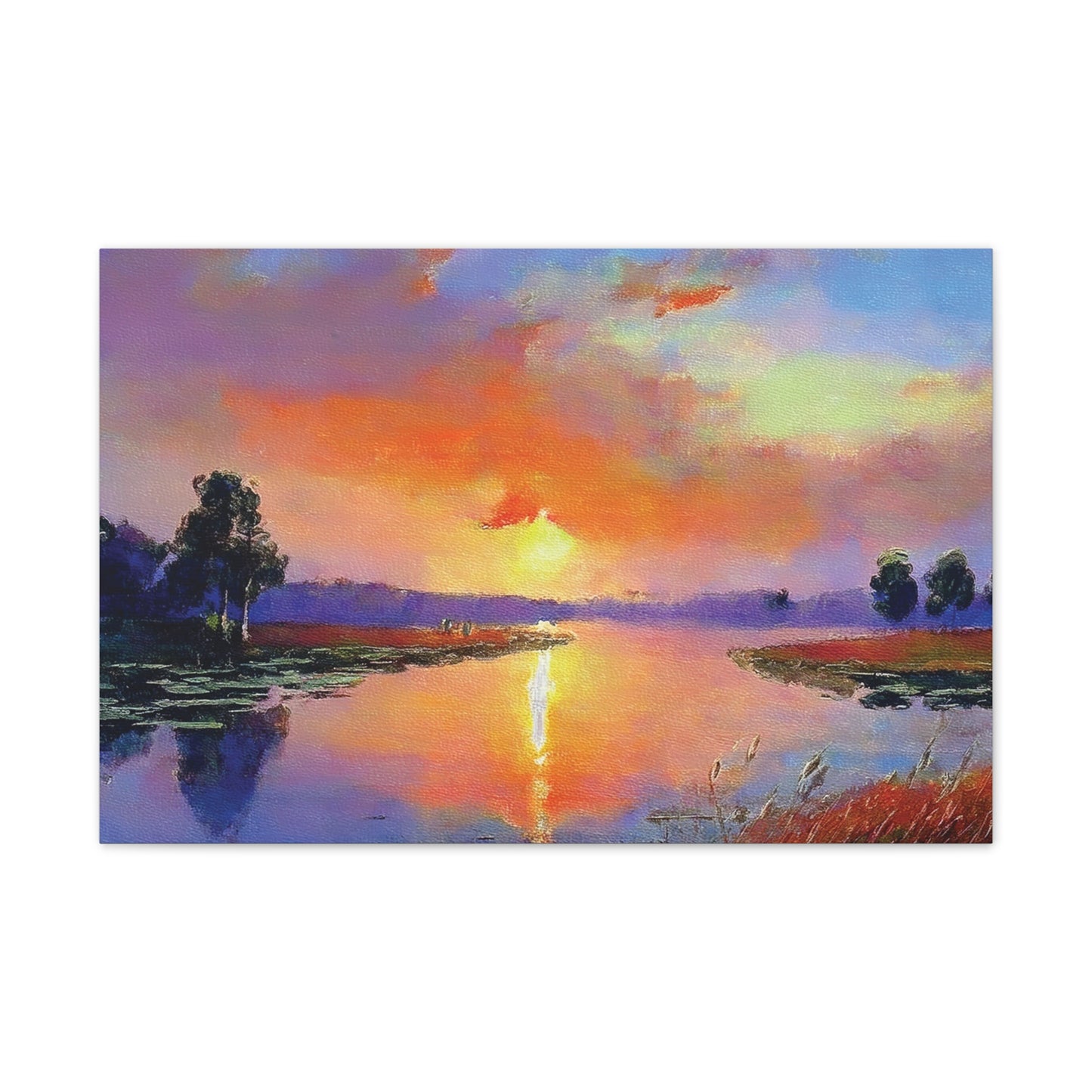 Serene Sunset Canvas Art, Landscape Wall Decor, Nature Lover Gift, Home Wall Art, Tranquil Landscape Painting