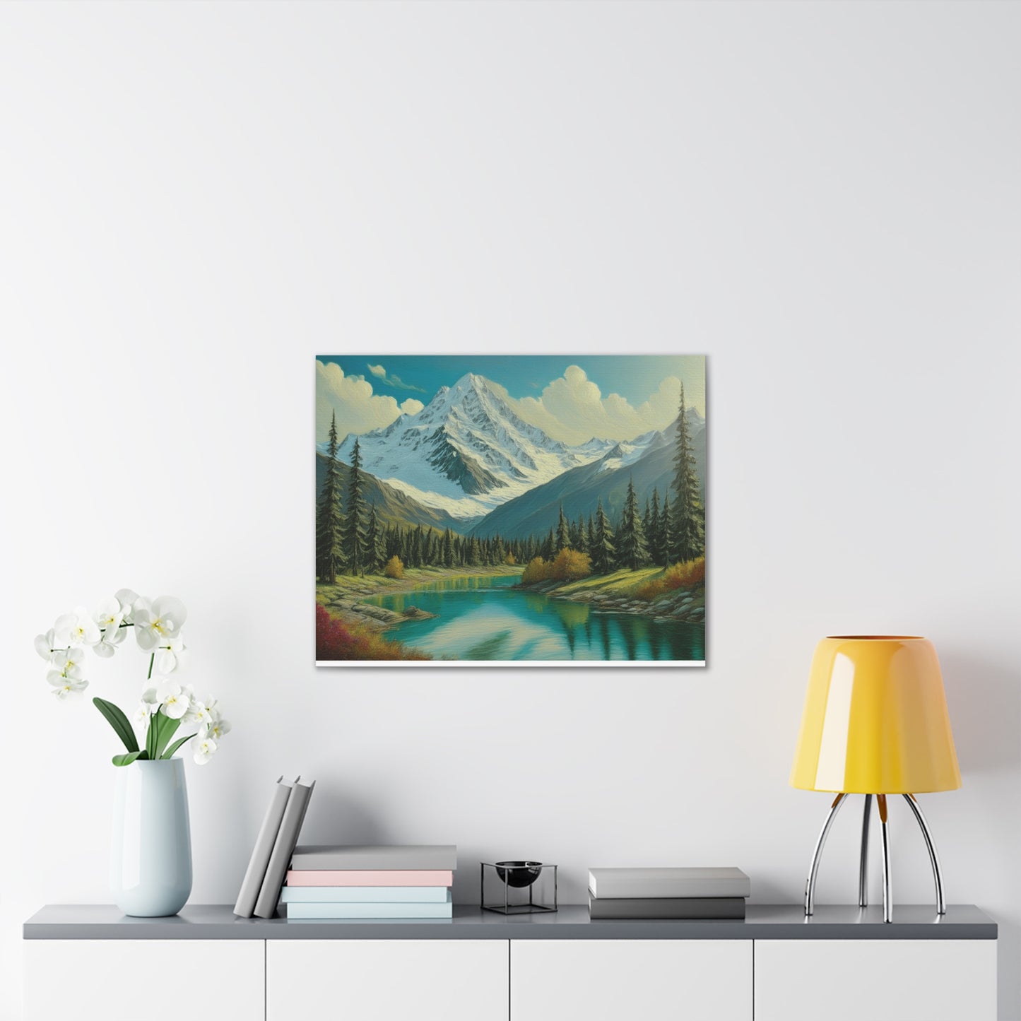 Majestic Mountain Canvas Art Print, Nature Wall Decor, Scenic Landscape Painting, Home Office Wall Art, Gift for Nature Lovers
