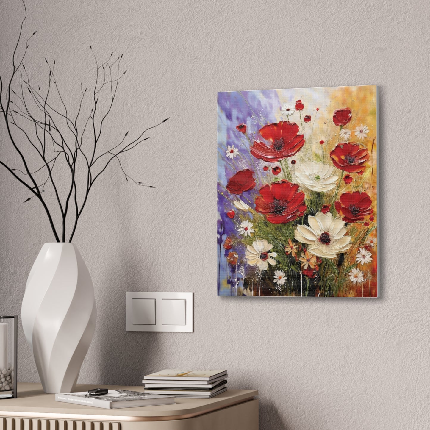 Floral Canvas Wall Art, Home Decor, Flower Painting, Gift for Her, Living Room Decor, Canvas Prints
