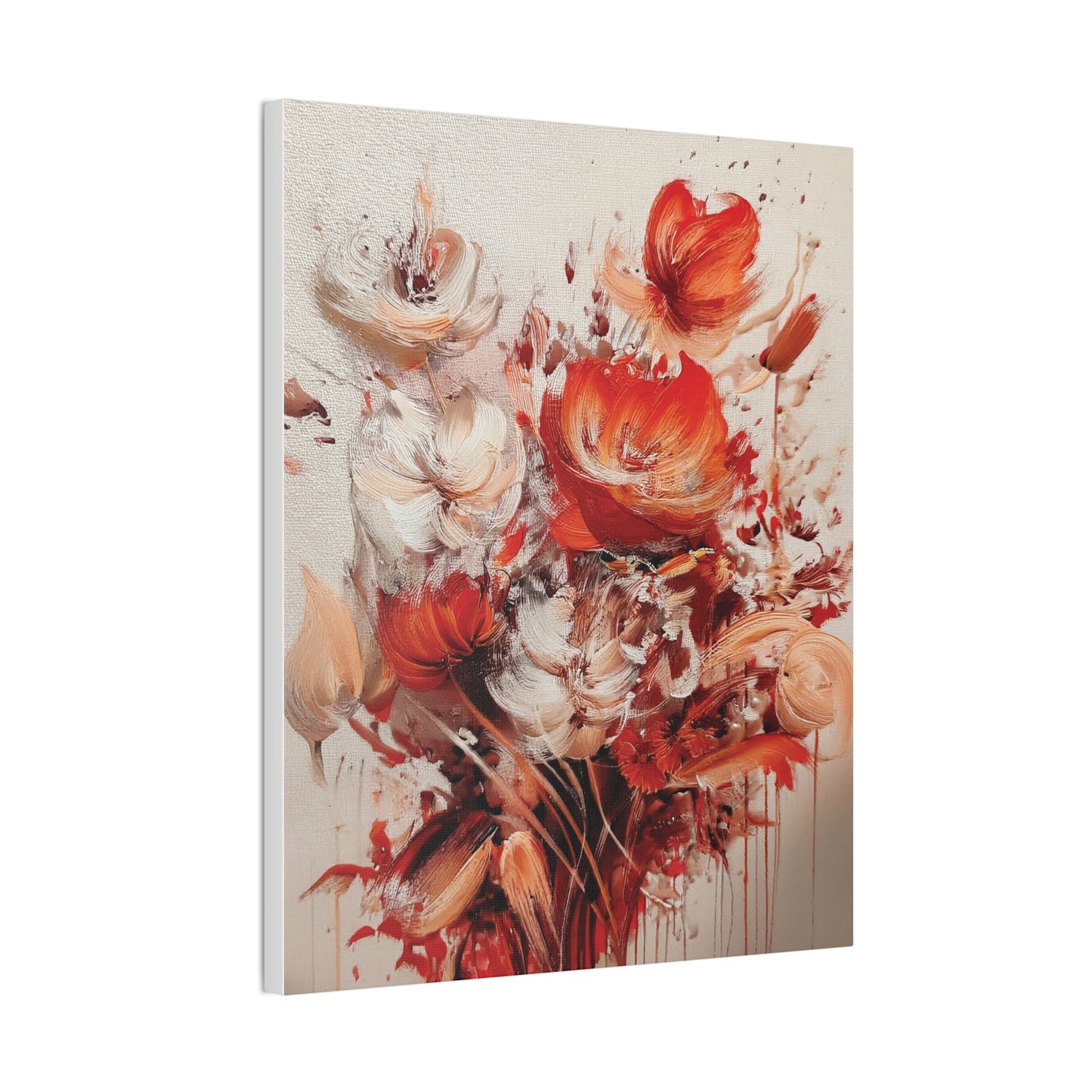 Floral Canvas Wall Art, Vibrant Flower Artwork, Home Decor, Living Room Decor, Gift for Her, Boho Chic Wall Hanging