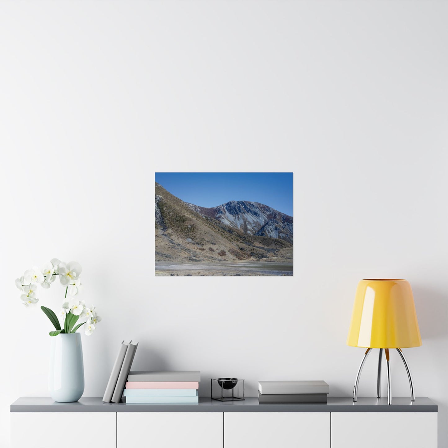 Satin Poster - Rugged Mountains and Blue Sky Print