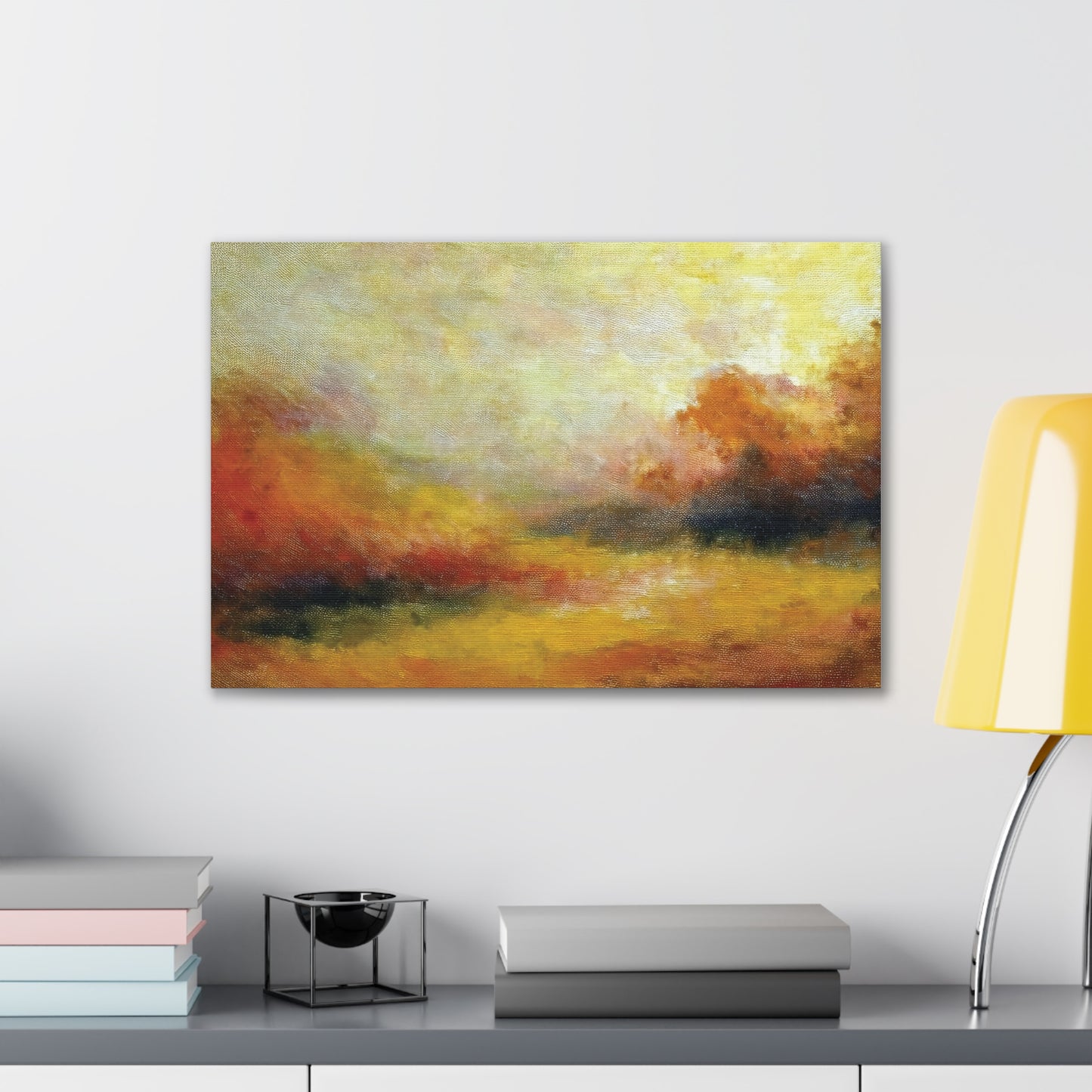 Vibrant Canvas Art Print, Stretched Wall Decor for Living Room, Abstract Landscape Artwork, Home Decoration, Gift for Art Lovers