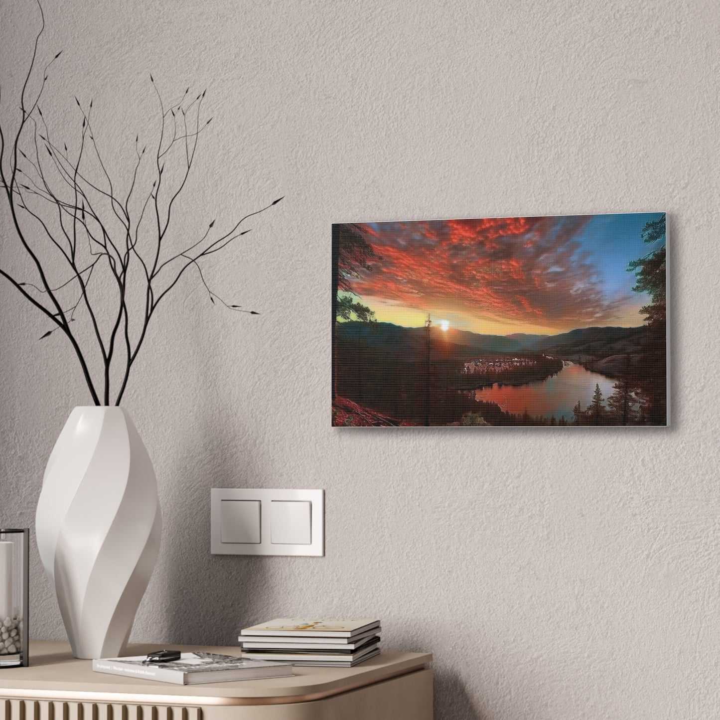 Scenic Canvas Wall Art, Colorful Landscape Print, Nature Decor, Home Wall Hanging, Sunset Photography