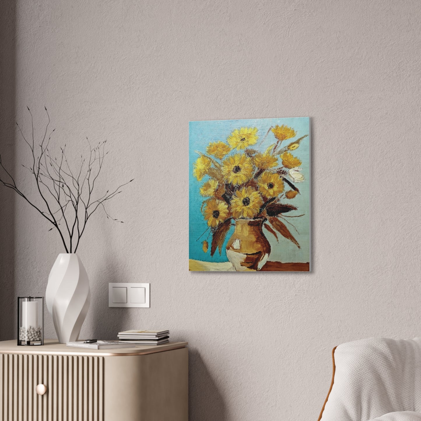 Sunflower Canvas Wall Art, Vibrant Flower Painting, Home Decor, Art for Living Room, Gift for Art Lovers, Floral Artwork