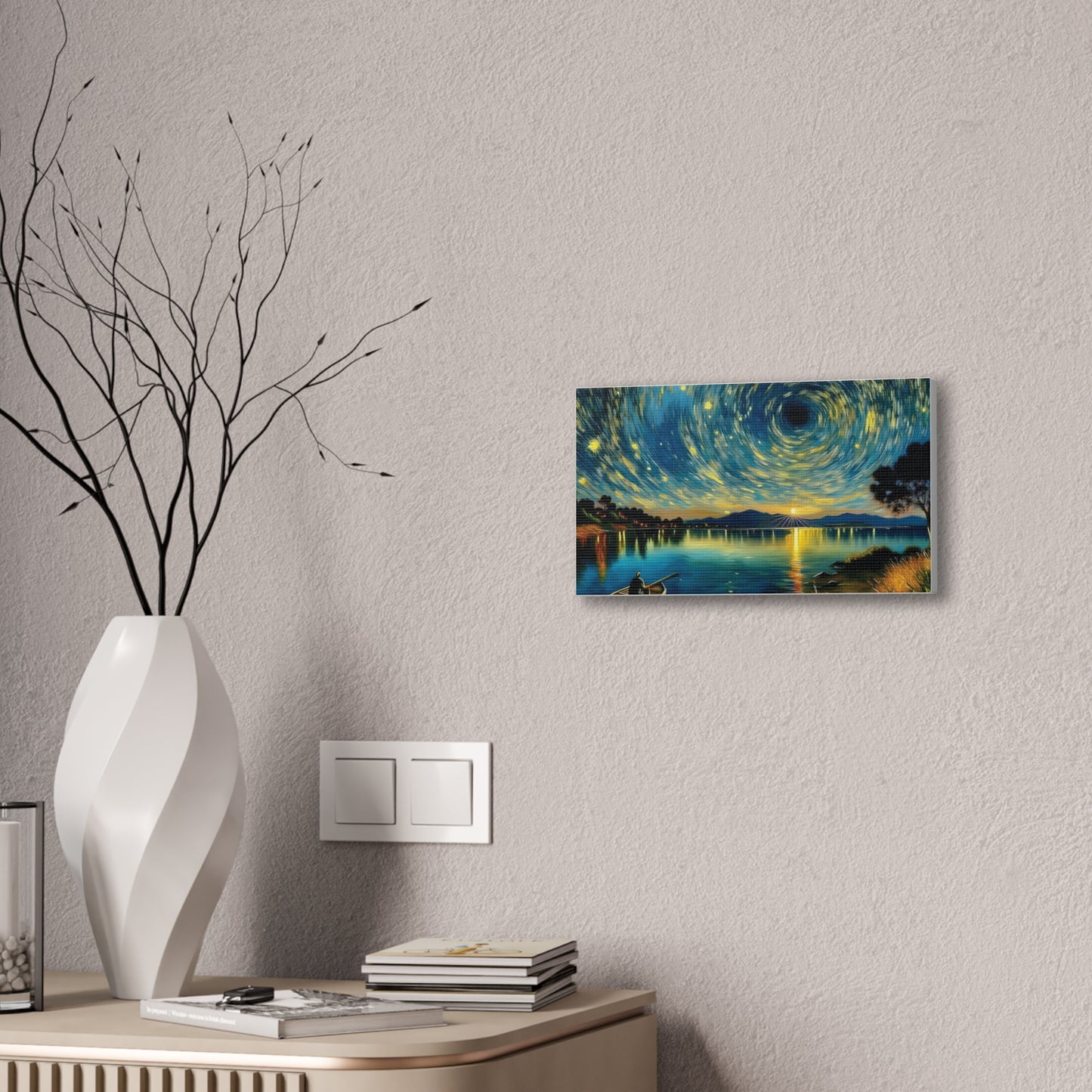 Starry Night Canvas Art - Stunning Wall Decor, Perfect Gift for Home, Office, Art Lovers, Night Sky, Space Enthusiasts