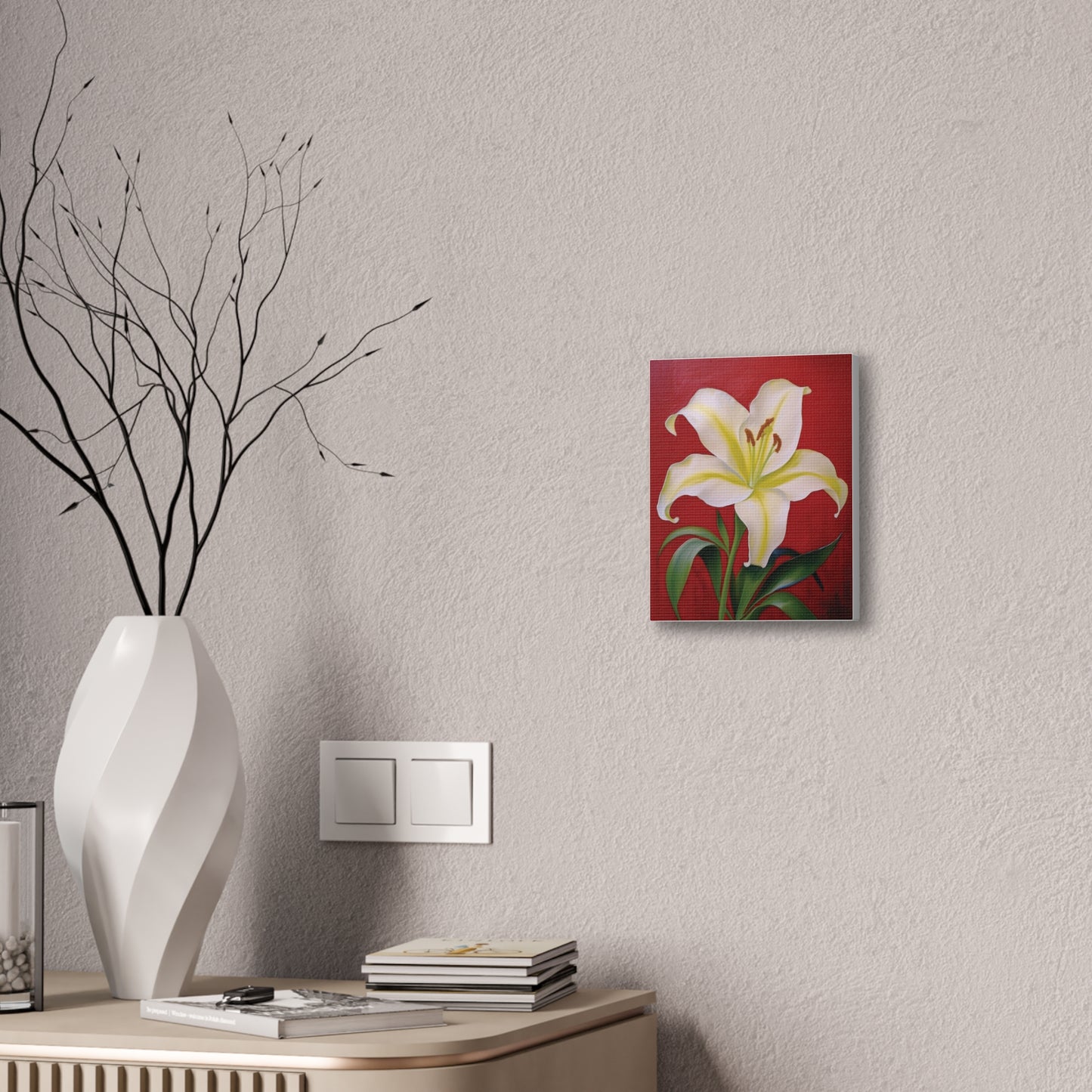 Elegant Floral Canvas Wall Art with Lily Design, Home Decor, Gift for Garden Lovers, Canvas Print, Spring Decor, Nature Wall Art