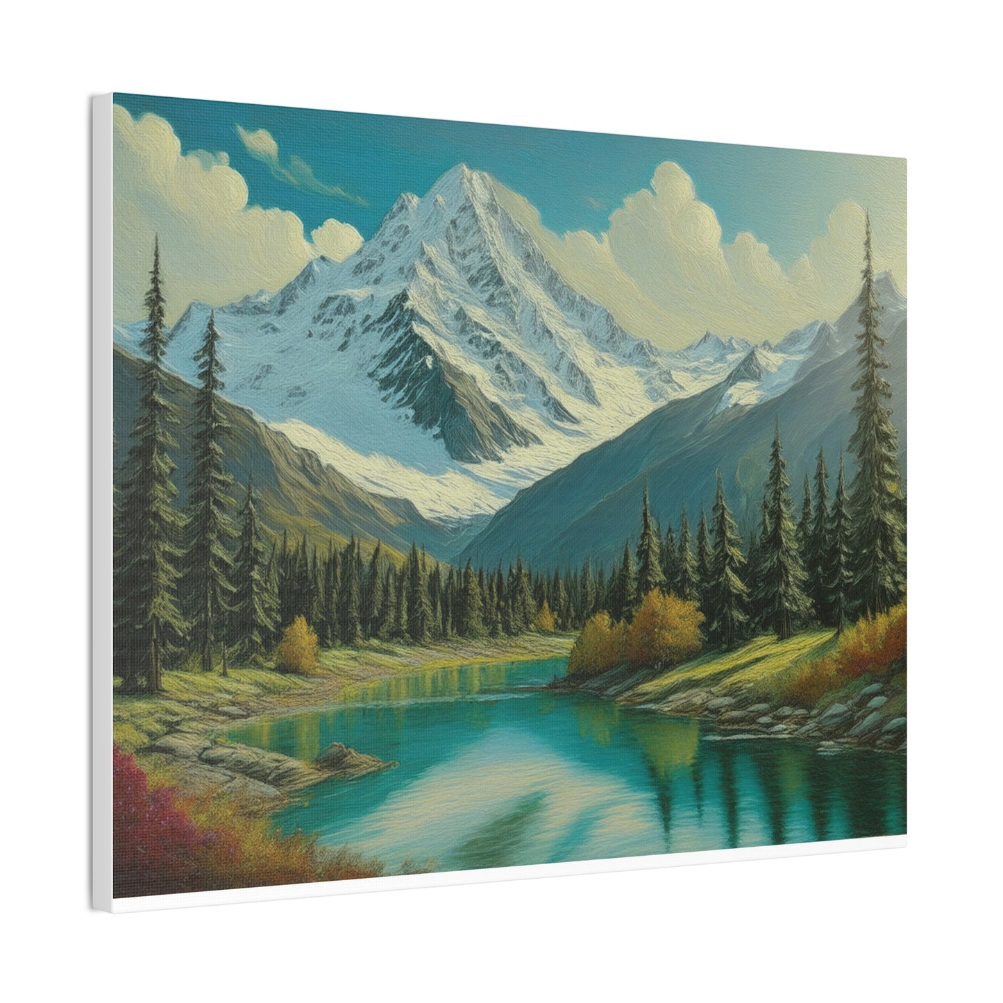 Majestic Mountain Canvas Art Print, Nature Wall Decor, Scenic Landscape Painting, Home Office Wall Art, Gift for Nature Lovers