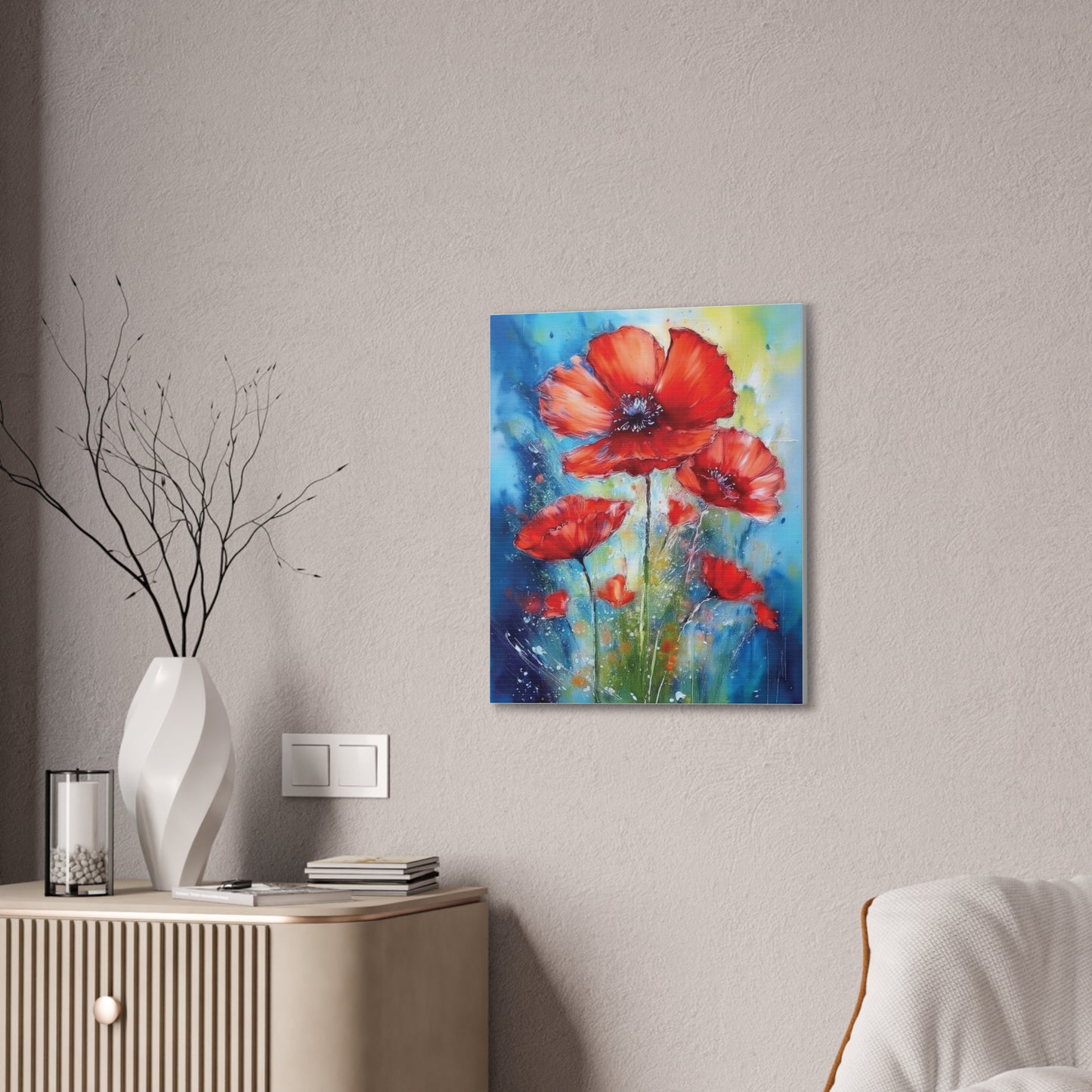 Vibrant Floral Canvas Art Print, Home Decor, Wall Hanging, Living Room Decor, Gift for Her