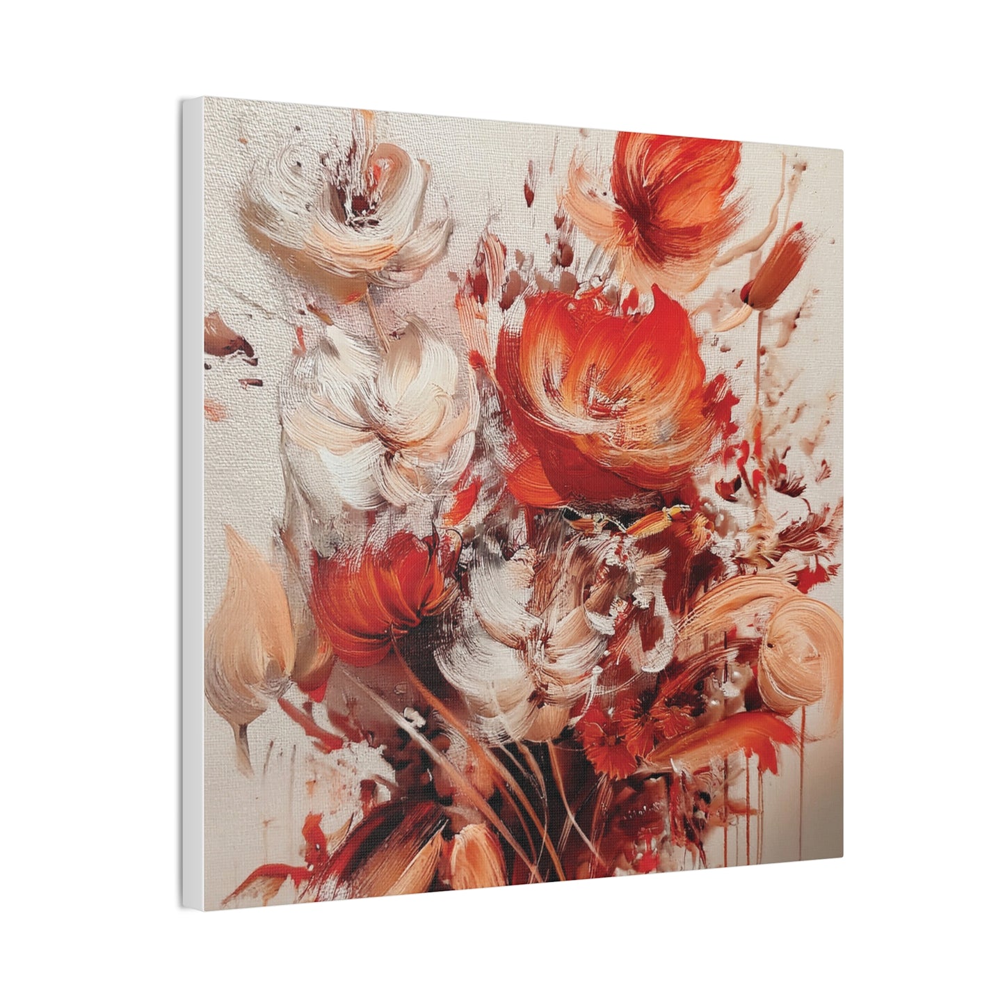 Floral Canvas Wall Art, Vibrant Flower Artwork, Home Decor, Living Room Decor, Gift for Her, Boho Chic Wall Hanging
