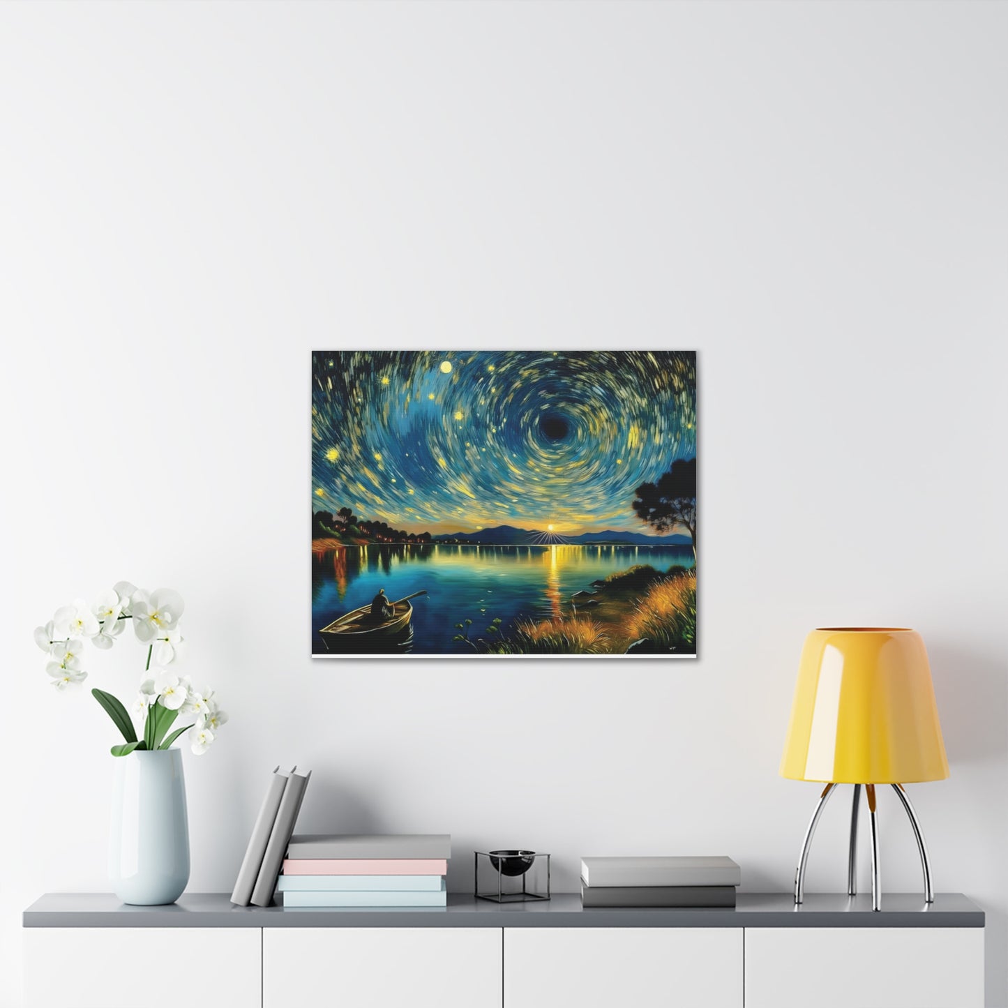 Starry Night Canvas Art - Stunning Wall Decor, Perfect Gift for Home, Office, Art Lovers, Night Sky, Space Enthusiasts