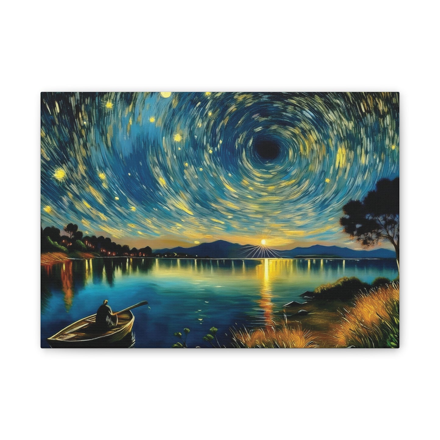 Starry Night Canvas Art - Stunning Wall Decor, Perfect Gift for Home, Office, Art Lovers, Night Sky, Space Enthusiasts