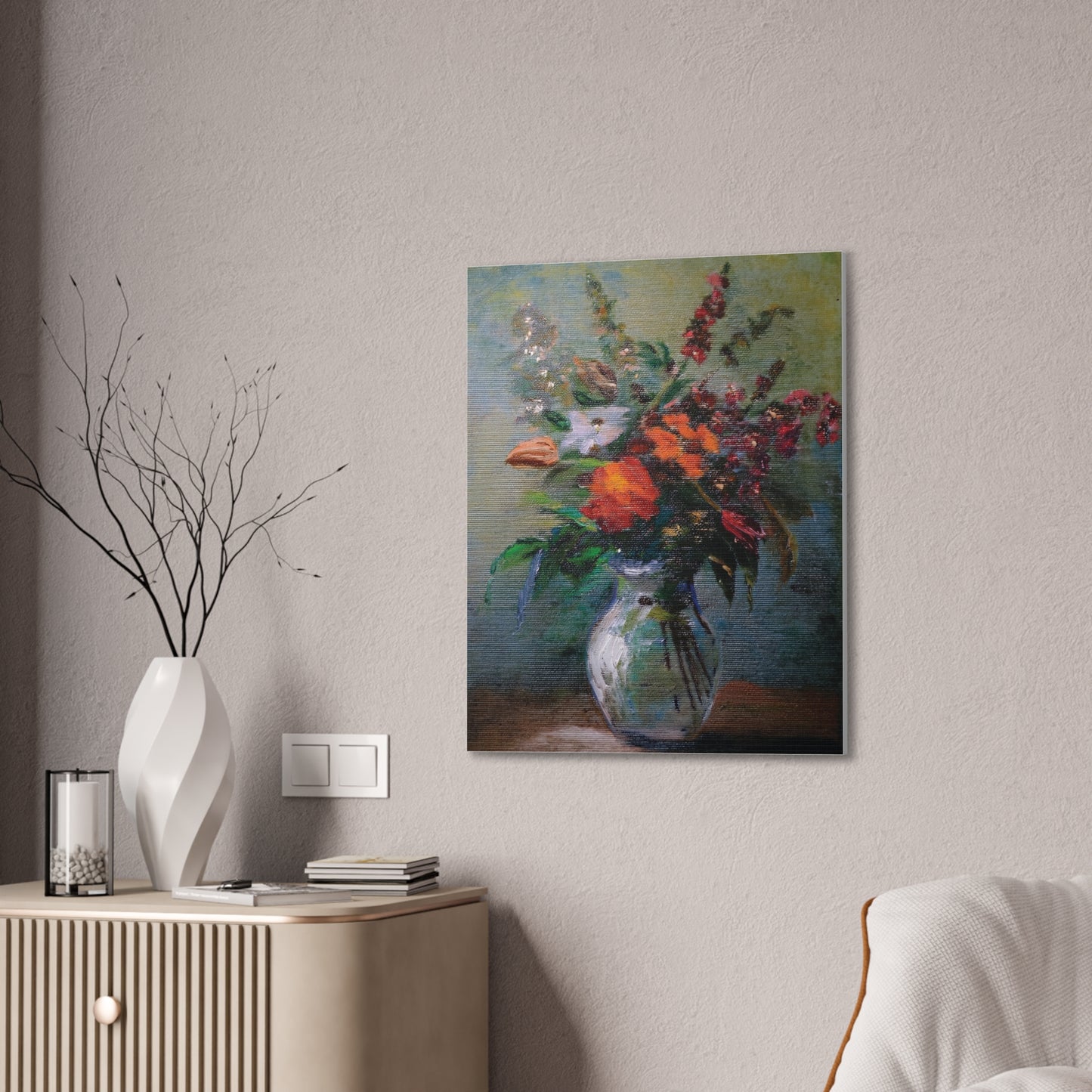 Vibrant Floral Canvas Art Print, Home Decor, Wall Art, Gift for Art Lovers, Modern Decor