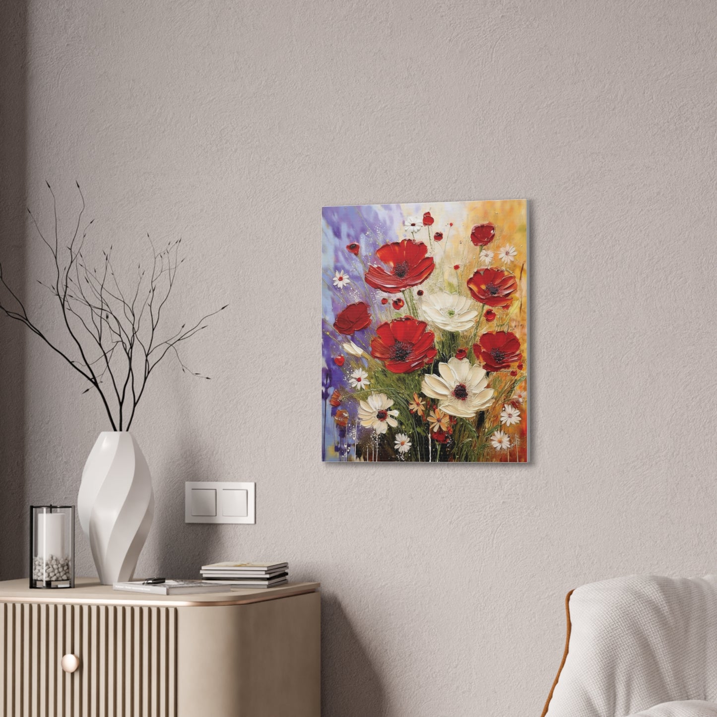 Floral Canvas Wall Art, Home Decor, Flower Painting, Gift for Her, Living Room Decor, Canvas Prints
