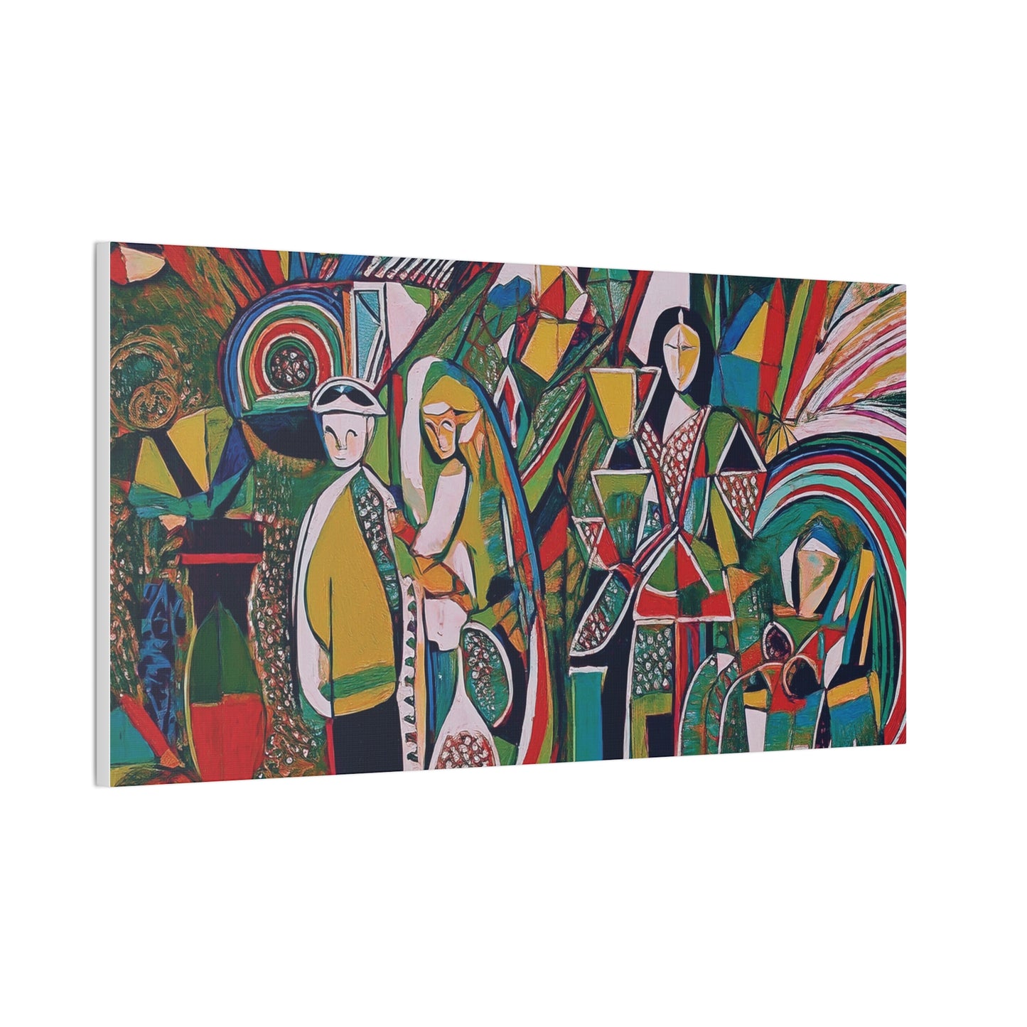 Canvas Print - Colorful Abstract Couple and Lady Standing Away