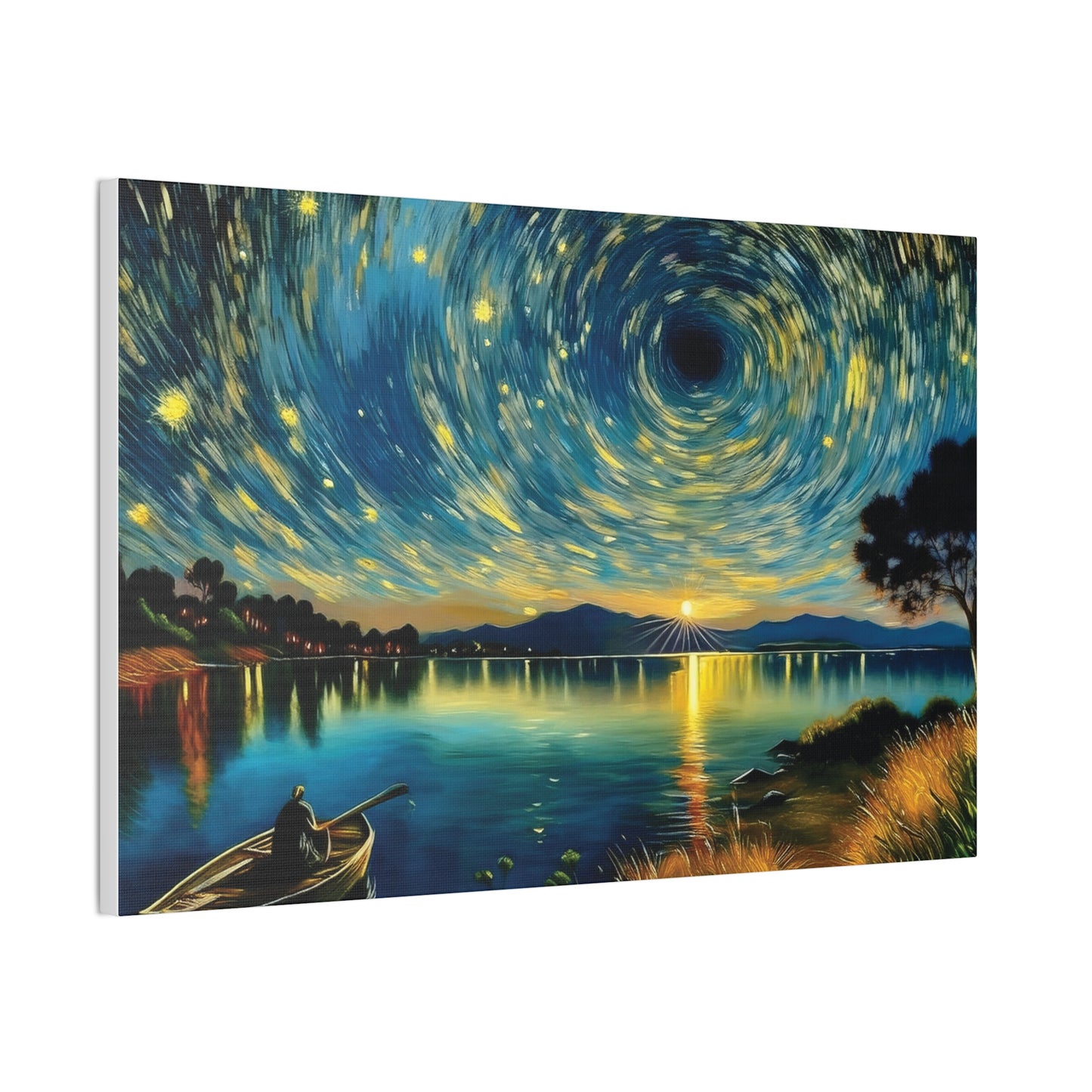 Starry Night Canvas Art - Stunning Wall Decor, Perfect Gift for Home, Office, Art Lovers, Night Sky, Space Enthusiasts
