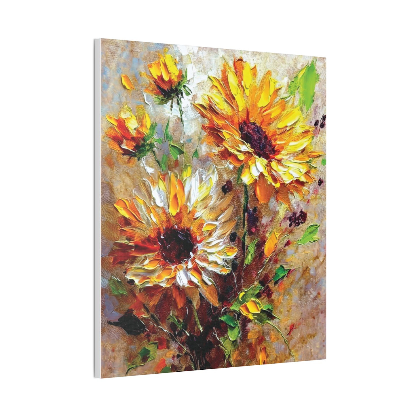 Vibrant Floral Canvas Art Print, Sunflower Wall Decor, Home Office Decoration, Gift for Nature Lovers, Brighten Your Space