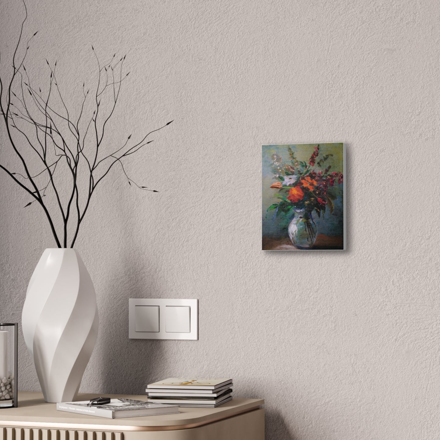 Vibrant Floral Canvas Art Print, Home Decor, Wall Art, Gift for Art Lovers, Modern Decor