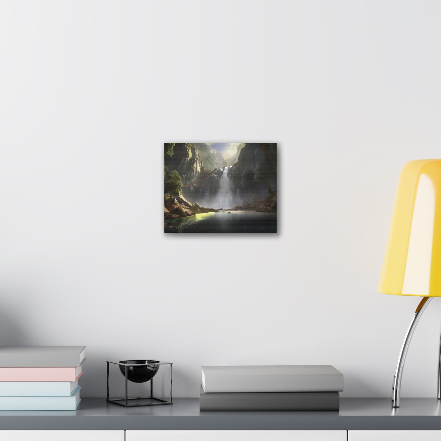 Serene Waterfall Canvas Print, Nature Wall Art, Home Décor, Gift for Nature Lovers, Living Room Artwork, Modern Landscape