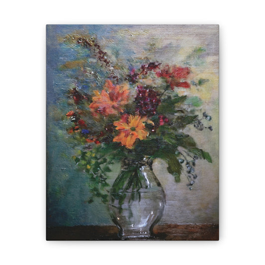 Floral Canvas Wall Art, Vintage Flower Painting, Home Decor, Gift for Her, Living Room Decoration, Art for All Occasions