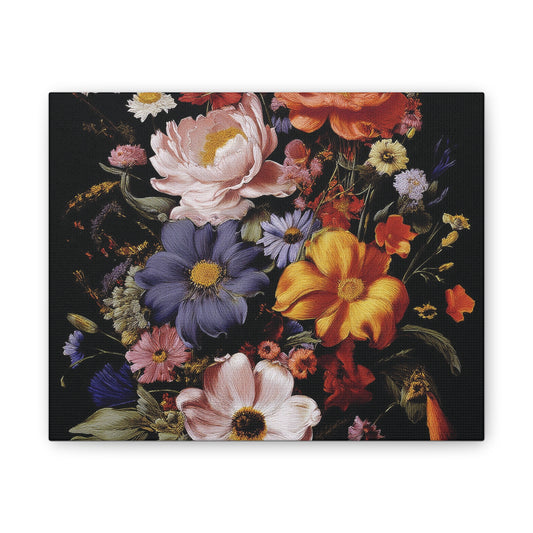 Floral Wall Art Canvas, Botanical Artwork, Home Decor, Gift for Her, Abstract Flower Print, Colorful Flower Canvas