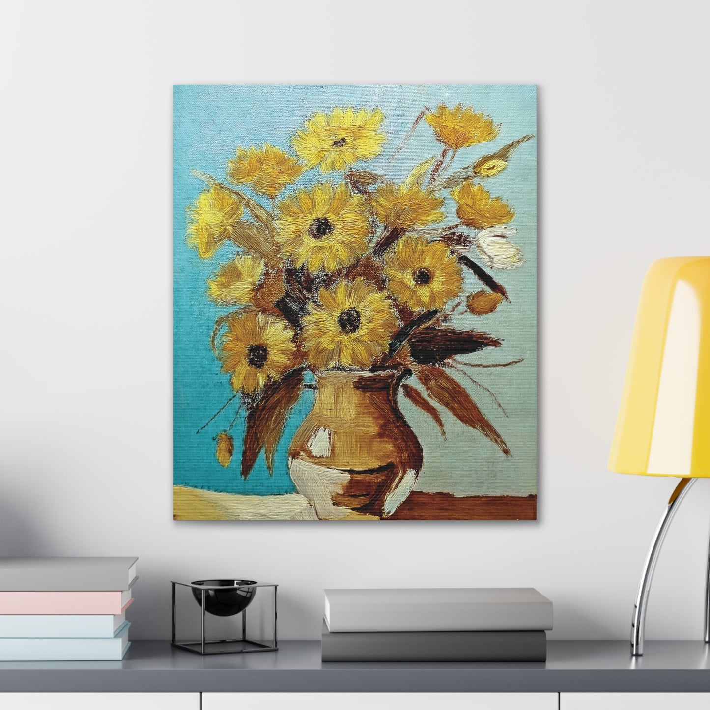 Sunflower Canvas Wall Art, Vibrant Flower Painting, Home Decor, Art for Living Room, Gift for Art Lovers, Floral Artwork