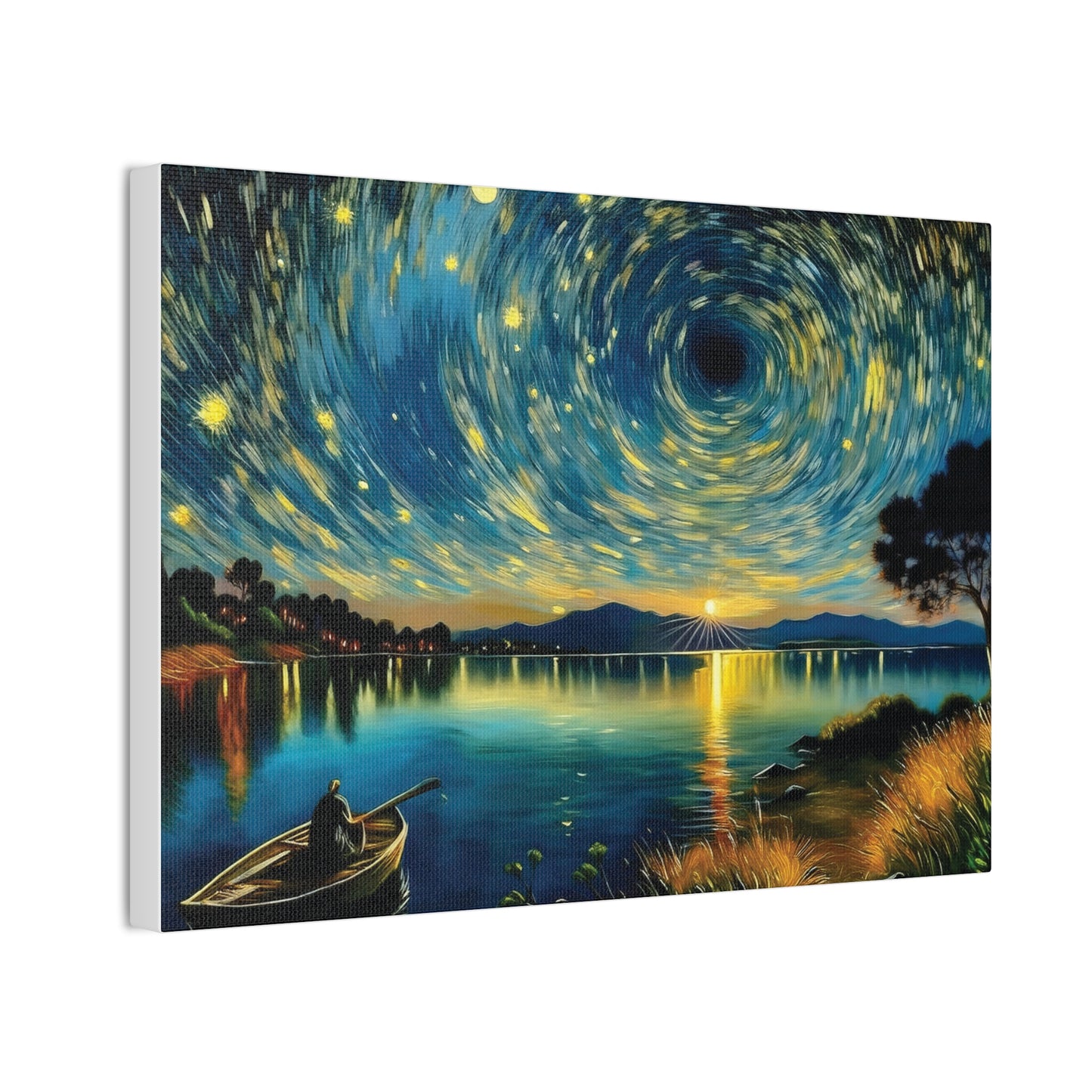 Starry Night Canvas Art - Stunning Wall Decor, Perfect Gift for Home, Office, Art Lovers, Night Sky, Space Enthusiasts