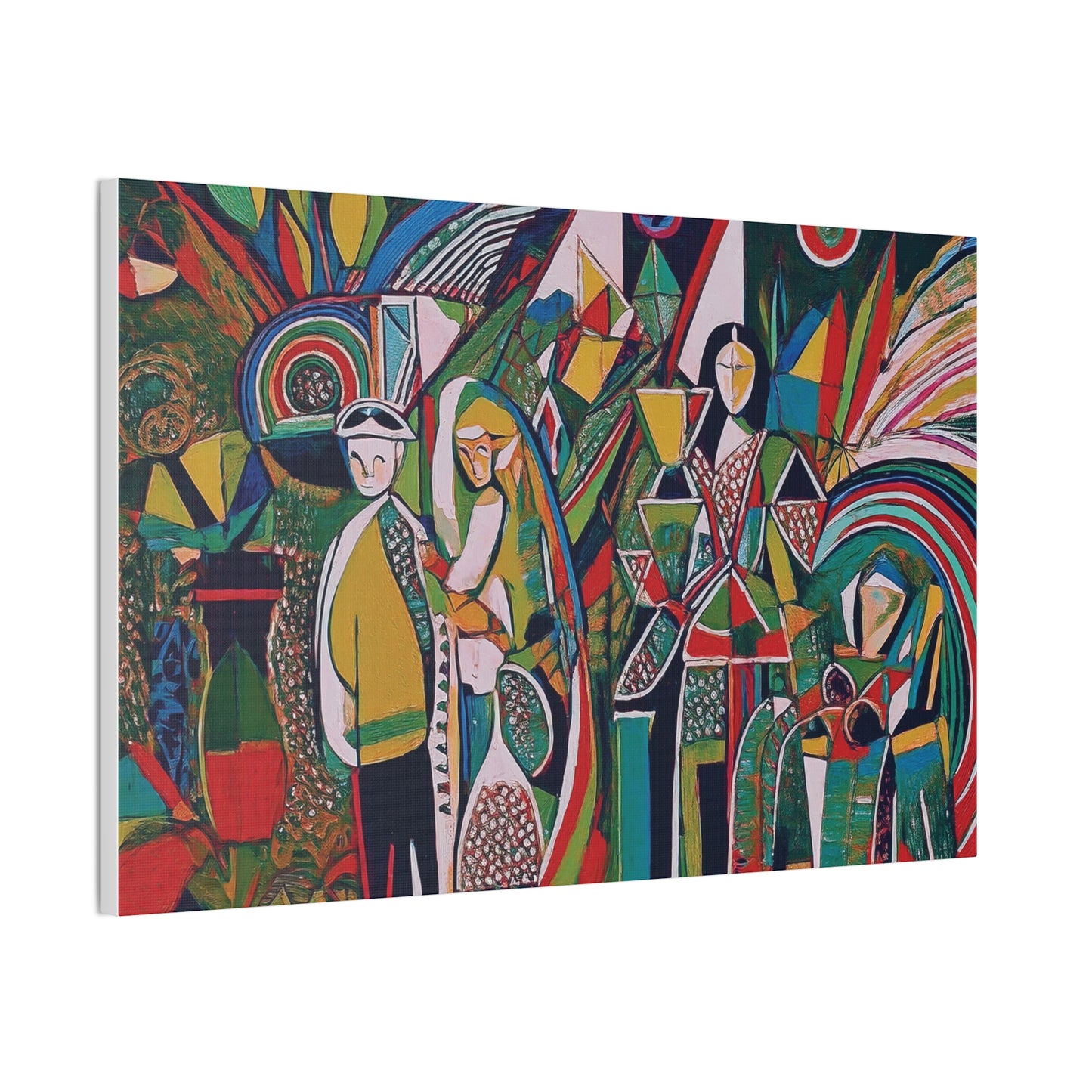 Canvas Print - Colorful Abstract Couple and Lady Standing Away