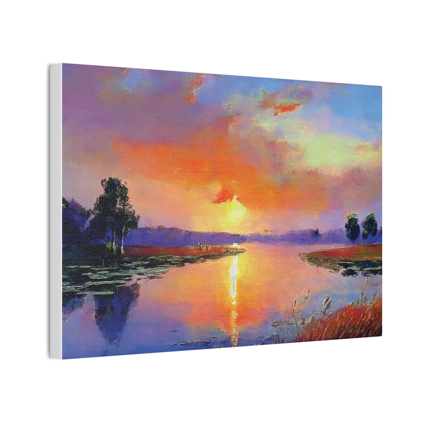 Serene Sunset Canvas Art, Landscape Wall Decor, Nature Lover Gift, Home Wall Art, Tranquil Landscape Painting