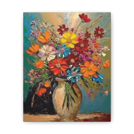 Canvas Wall Art - Colorful Floral Print for Home Decor, Vibrant Nature Artwork, Perfect Gift for Art Lovers, Living Room Accent