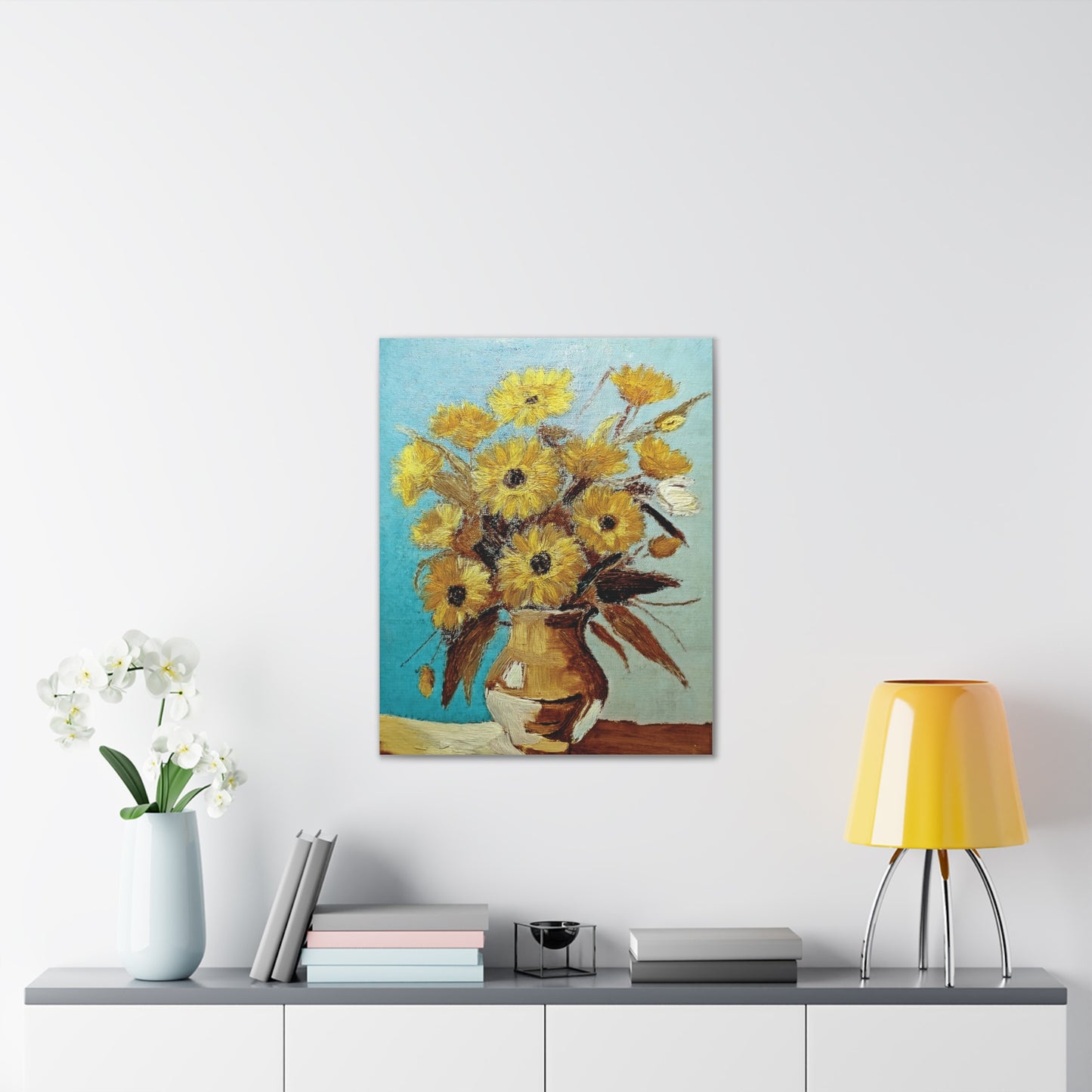 Sunflower Canvas Wall Art, Vibrant Flower Painting, Home Decor, Art for Living Room, Gift for Art Lovers, Floral Artwork