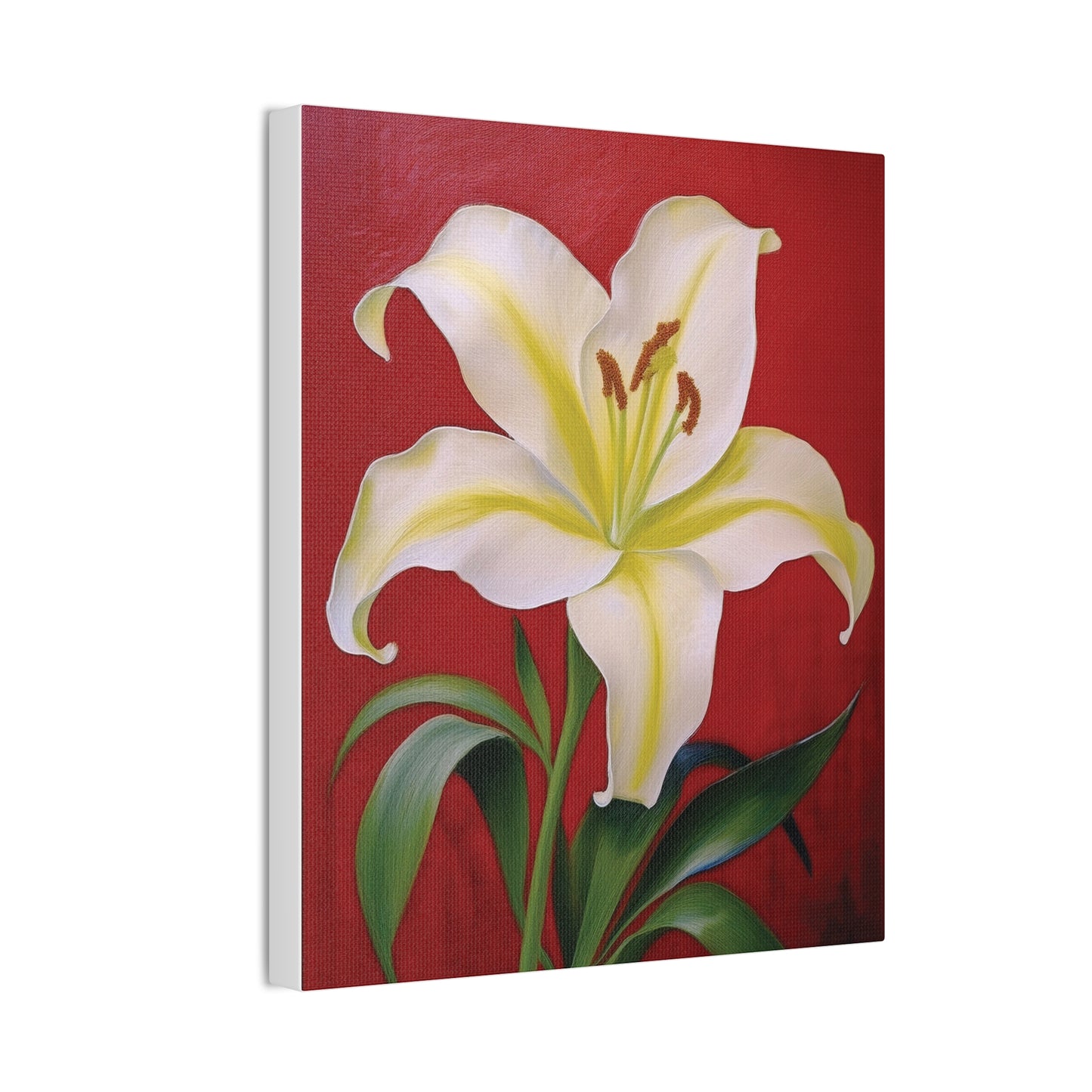 Elegant Floral Canvas Wall Art with Lily Design, Home Decor, Gift for Garden Lovers, Canvas Print, Spring Decor, Nature Wall Art