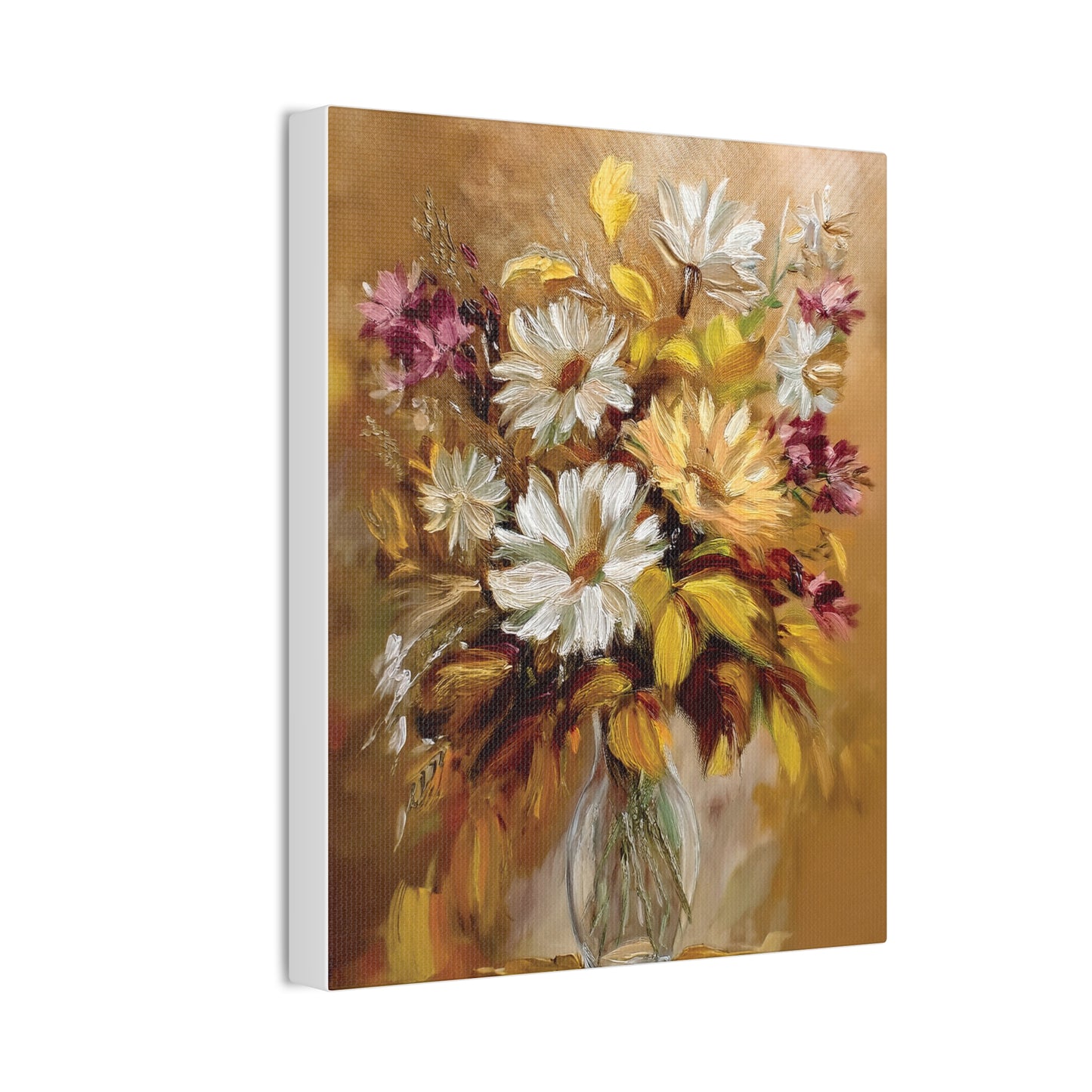Floral Canvas Art Print, Vivid Flower Painting, Home Decor, Wall Art, Gift for Nature Lovers, Rustic Decor, Mother's Day, Birthday