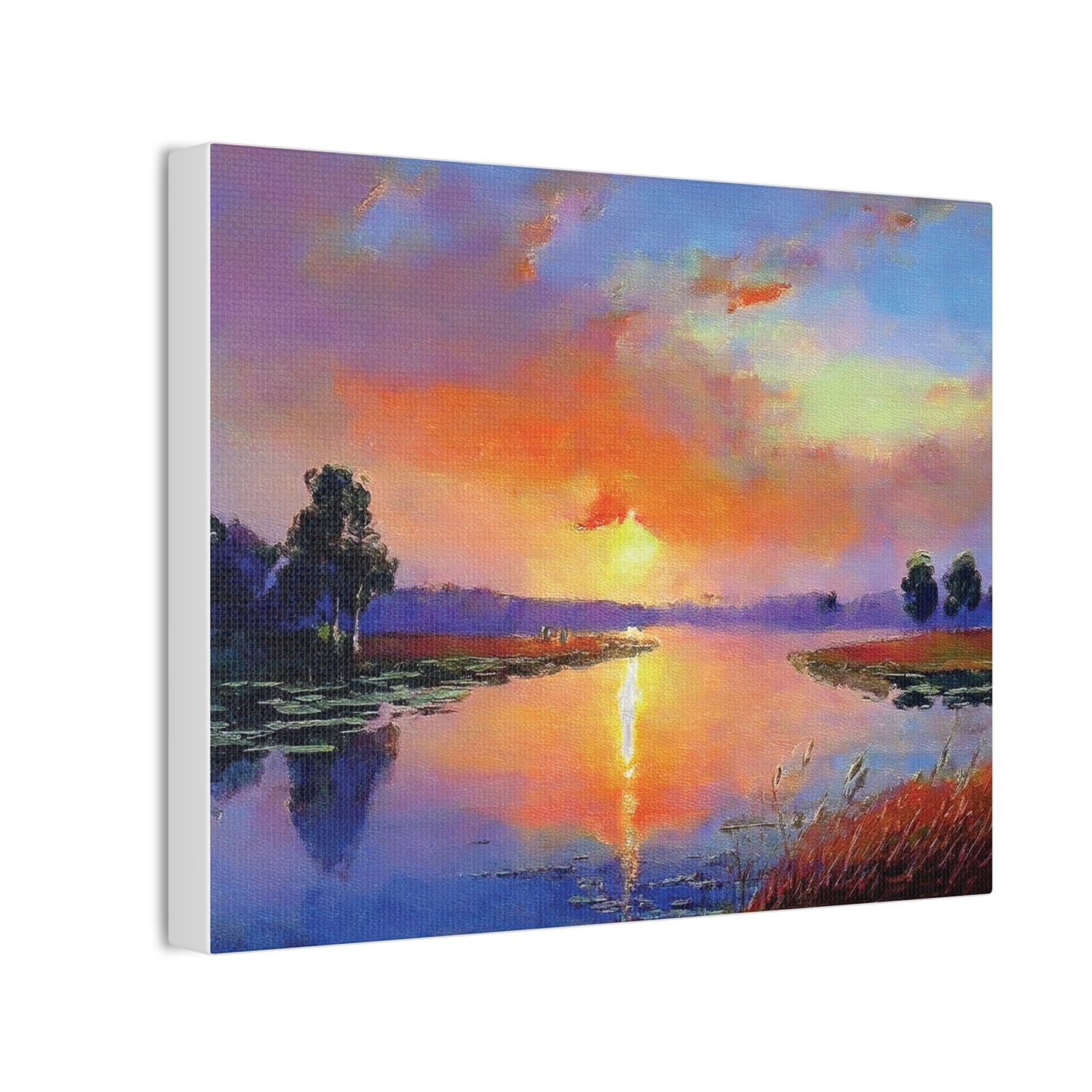 Serene Sunset Canvas Art, Landscape Wall Decor, Nature Lover Gift, Home Wall Art, Tranquil Landscape Painting