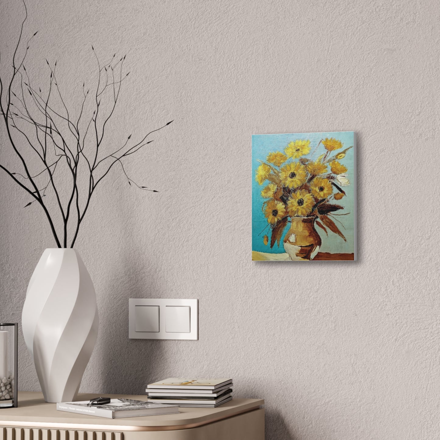 Sunflower Canvas Wall Art, Vibrant Flower Painting, Home Decor, Art for Living Room, Gift for Art Lovers, Floral Artwork