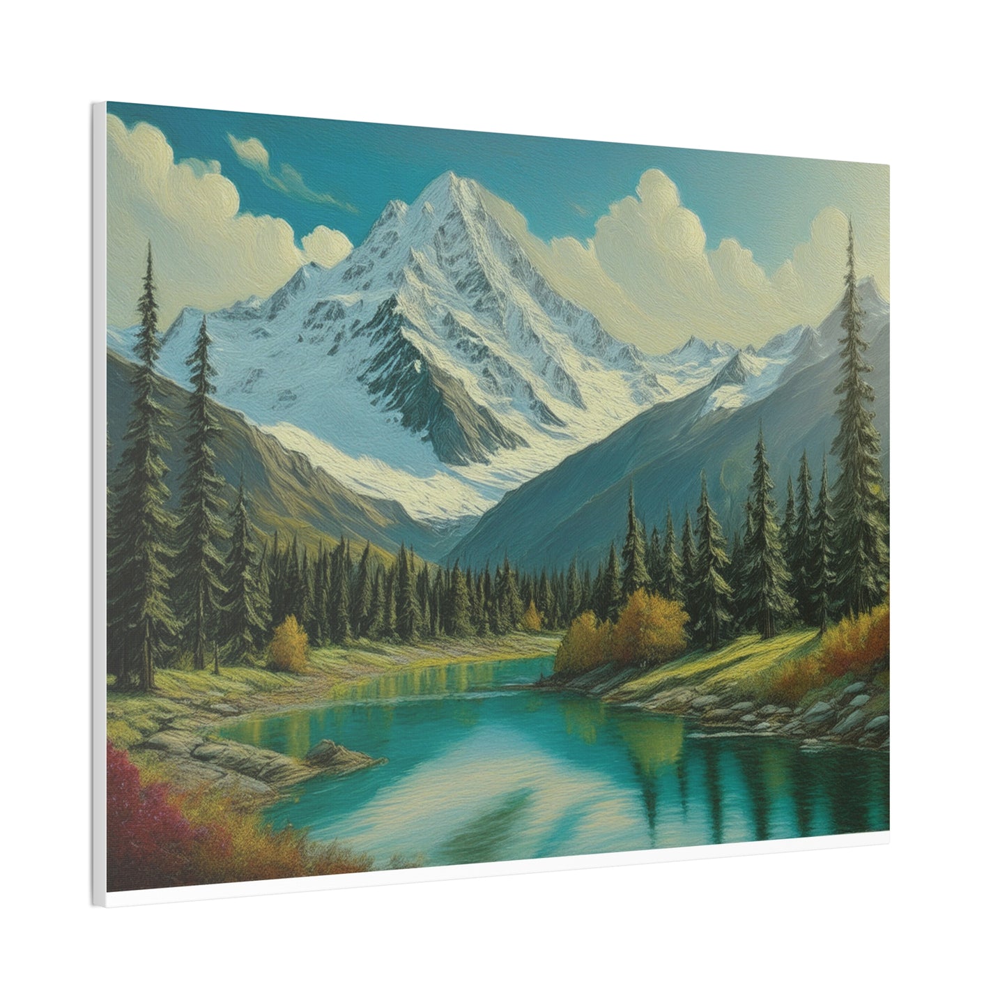 Majestic Mountain Canvas Art Print, Nature Wall Decor, Scenic Landscape Painting, Home Office Wall Art, Gift for Nature Lovers