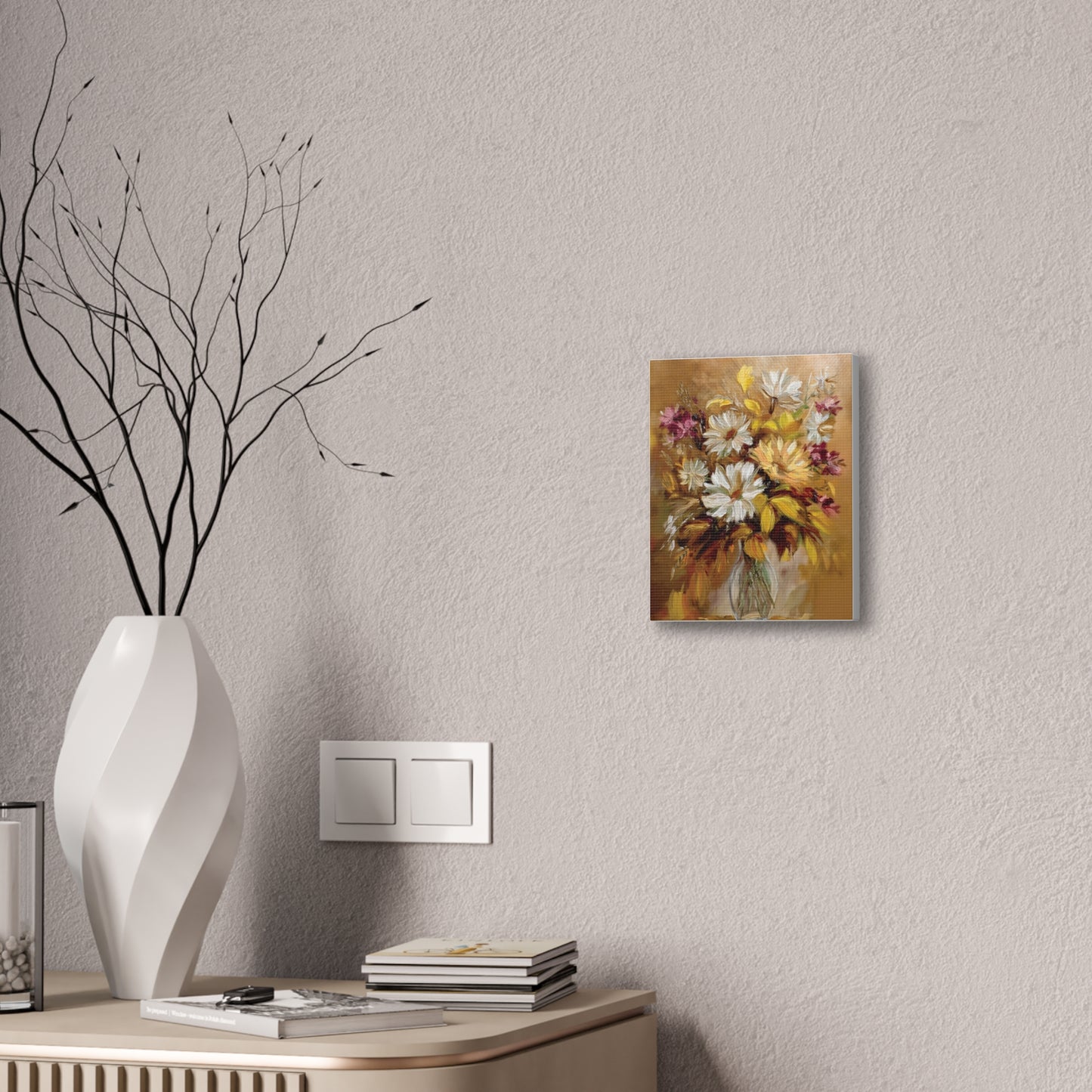 Floral Canvas Art Print, Vivid Flower Painting, Home Decor, Wall Art, Gift for Nature Lovers, Rustic Decor, Mother's Day, Birthday