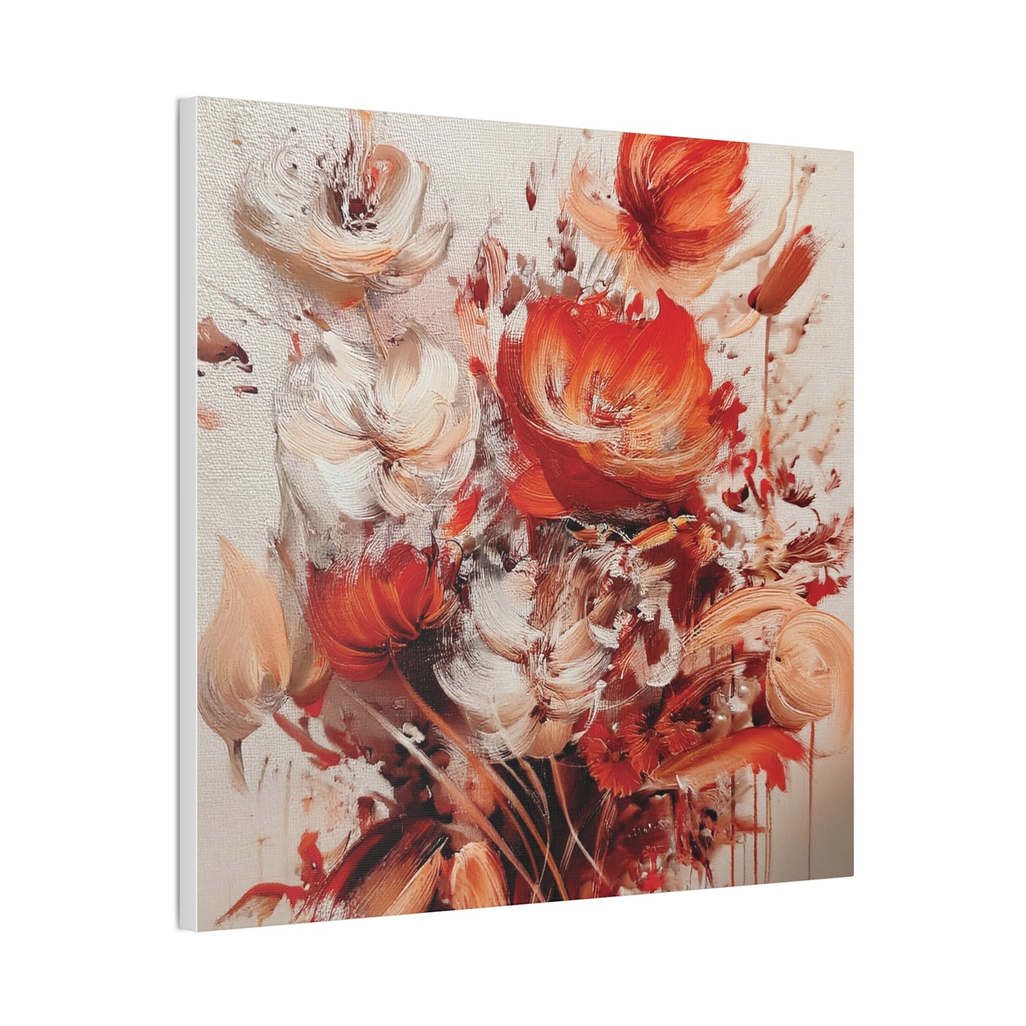 Floral Canvas Wall Art, Vibrant Flower Artwork, Home Decor, Living Room Decor, Gift for Her, Boho Chic Wall Hanging