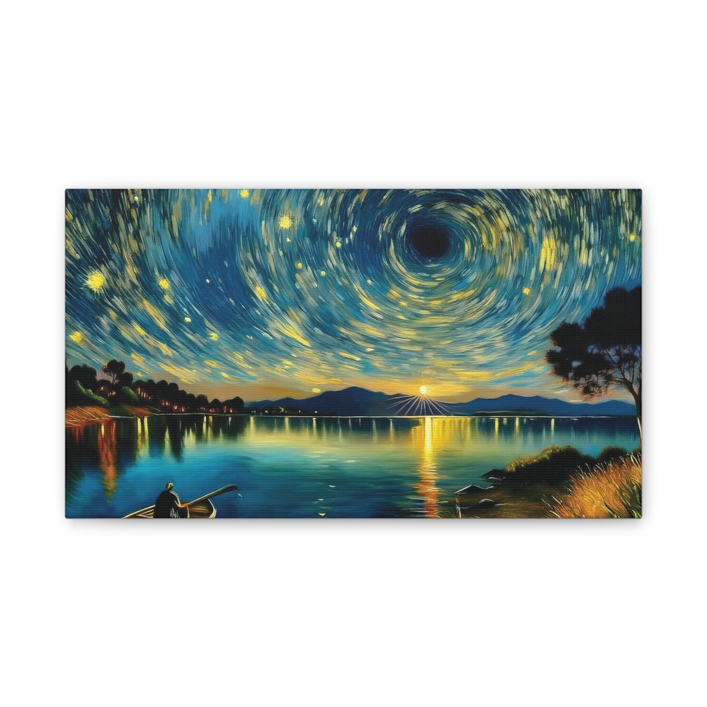 Starry Night Canvas Art - Stunning Wall Decor, Perfect Gift for Home, Office, Art Lovers, Night Sky, Space Enthusiasts