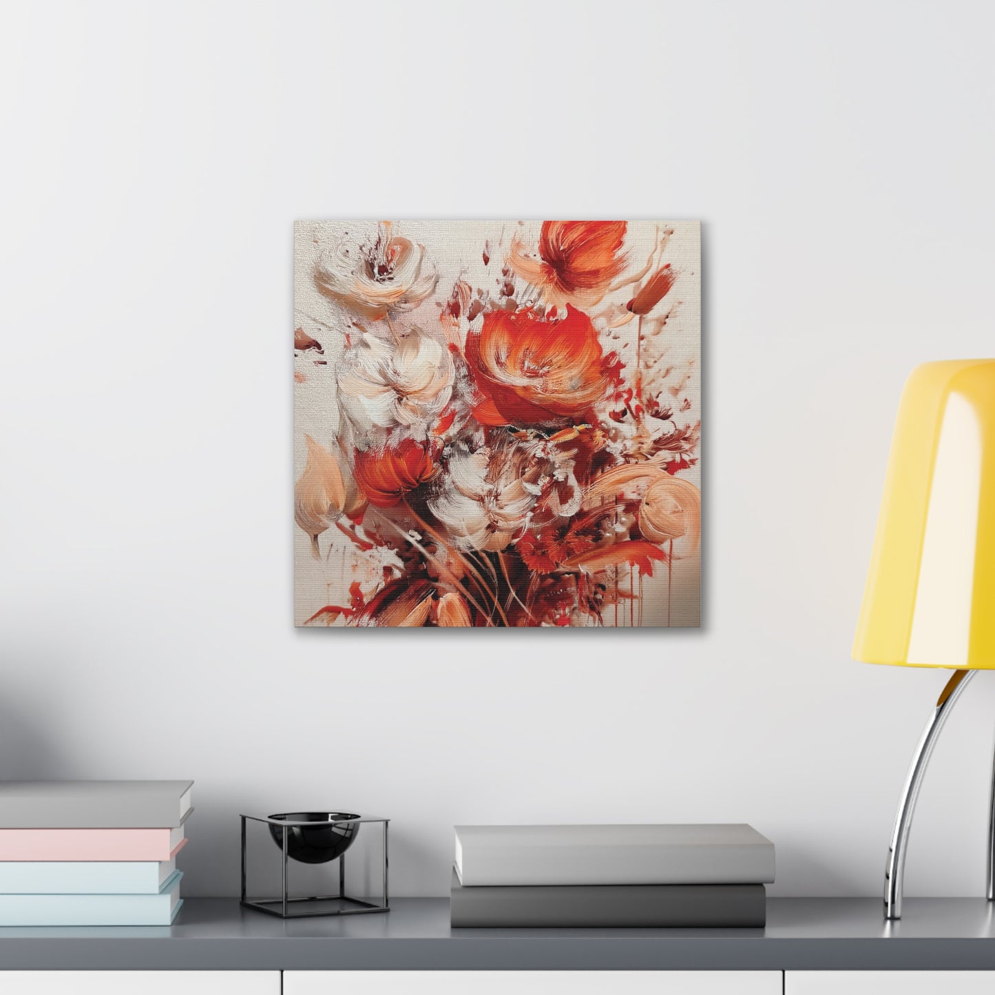Floral Canvas Wall Art, Vibrant Flower Artwork, Home Decor, Living Room Decor, Gift for Her, Boho Chic Wall Hanging