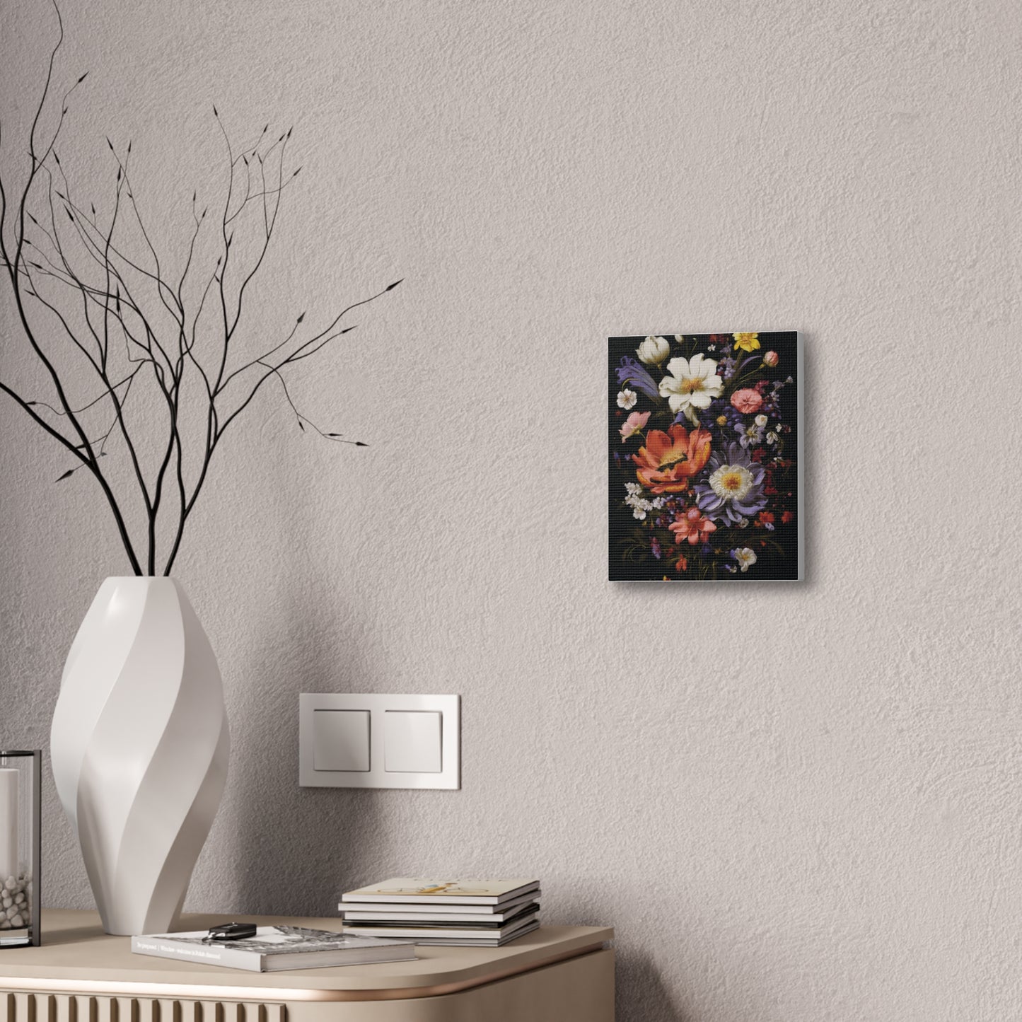 Floral Canvas Art Print, Vibrant Flower Wall Decor, Botanical Artwork, Home Decoration, Gift for Art Lovers