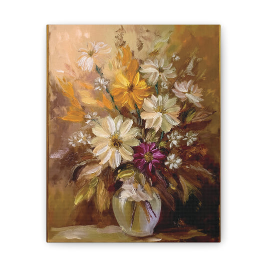 Floral Canvas Art Print, Home Decor, Gallery Wall Art, Mother's Day Gift, Vintage Flower Painting, Elegant Wall Decor