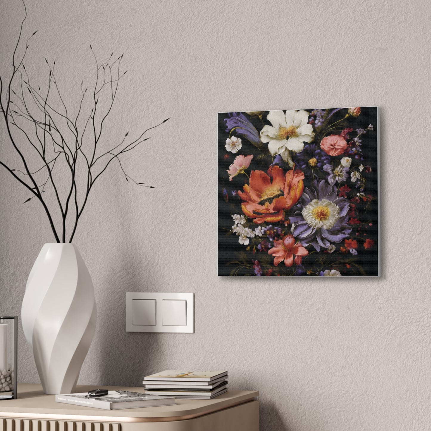 Floral Canvas Art Print, Vibrant Flower Wall Decor, Botanical Artwork, Home Decoration, Gift for Art Lovers