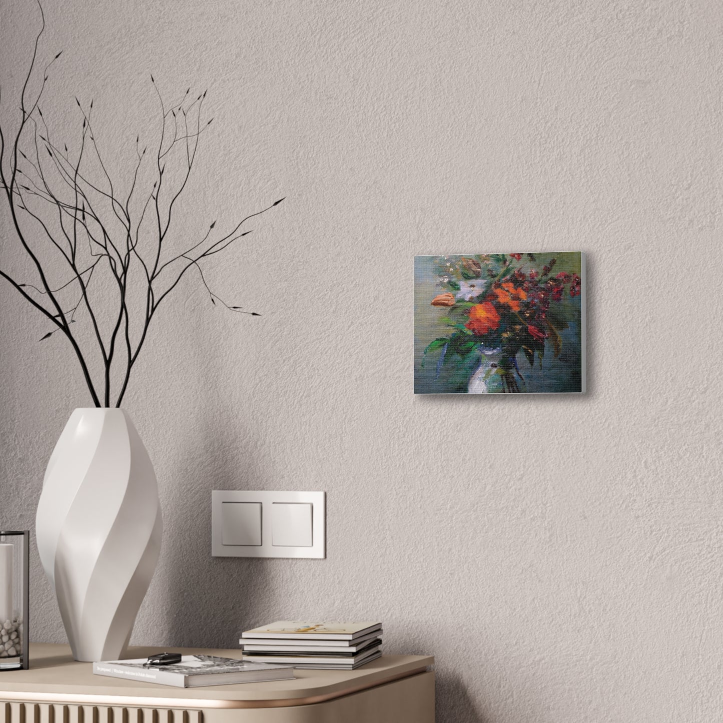 Vibrant Floral Canvas Art Print, Home Decor, Wall Art, Gift for Art Lovers, Modern Decor